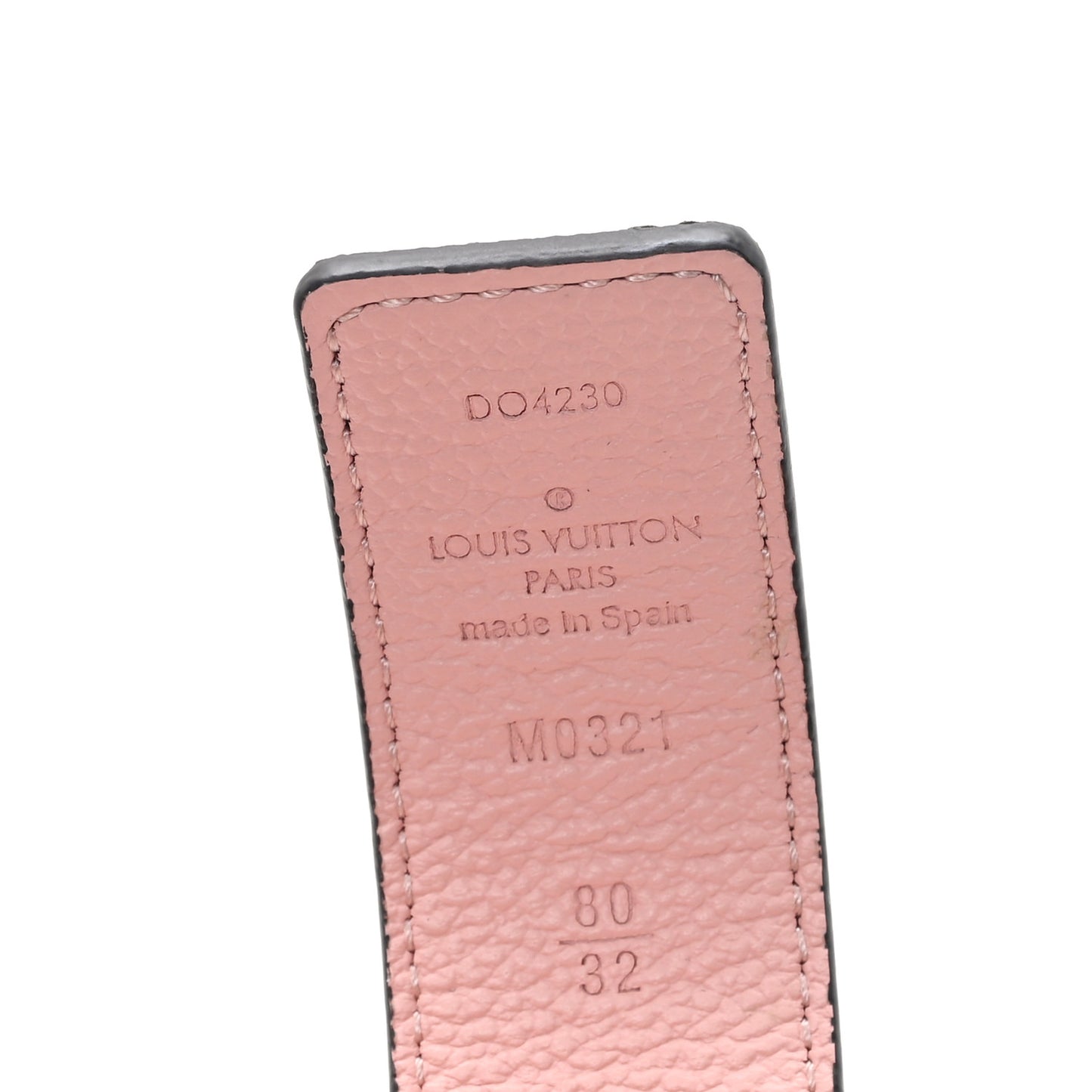 Calfskin Monogram 30mm LV Initiales Reversible Belt 80 32 Rose Ballerine