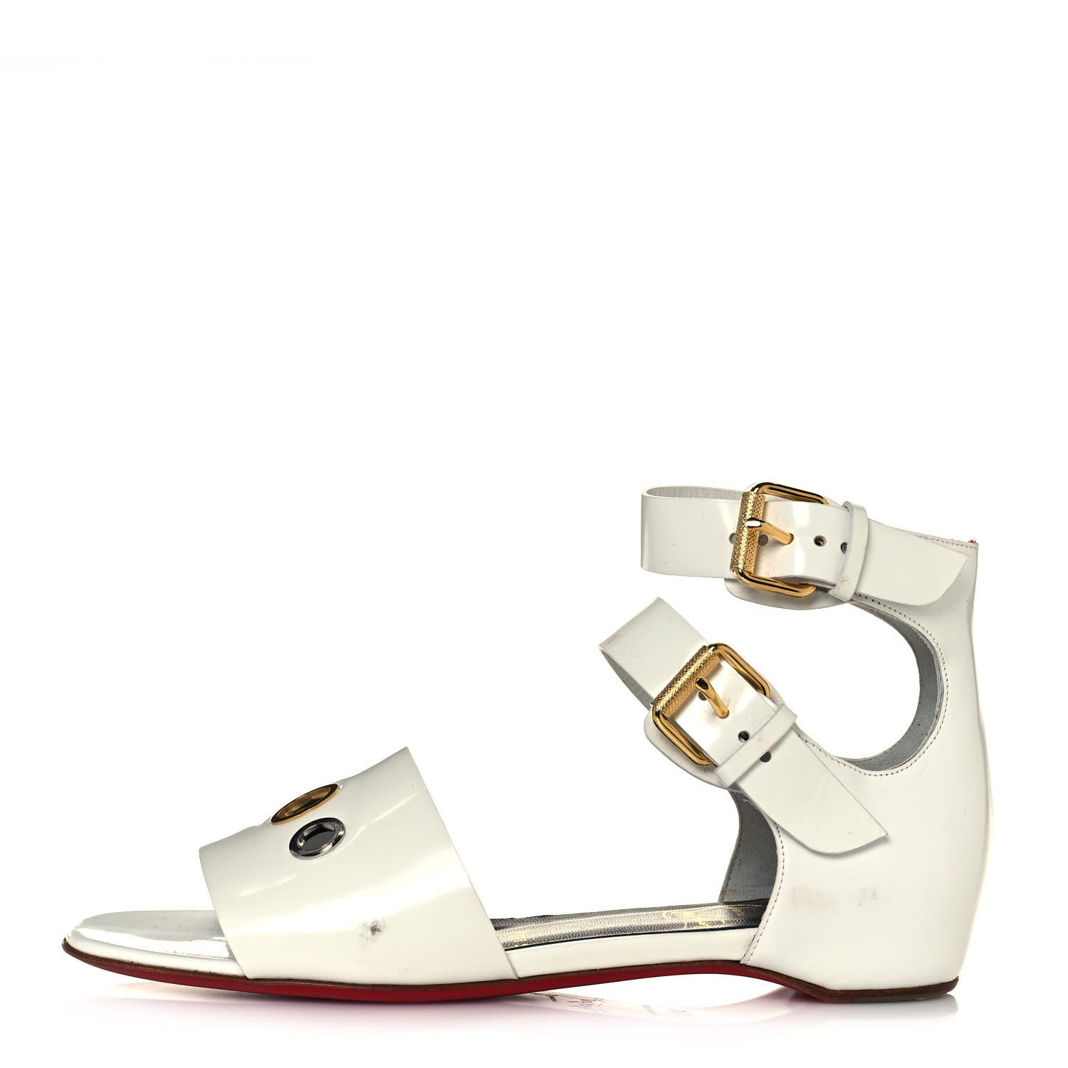 Christian Louboutin Jazz Calf Scubaflat Flat Sandals 36.5 White 1 of 12
