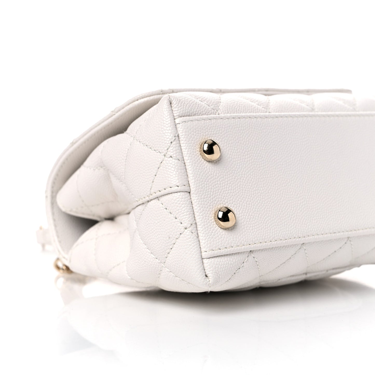 Caviar Quilted Extra Mini Coco Handle Flap White