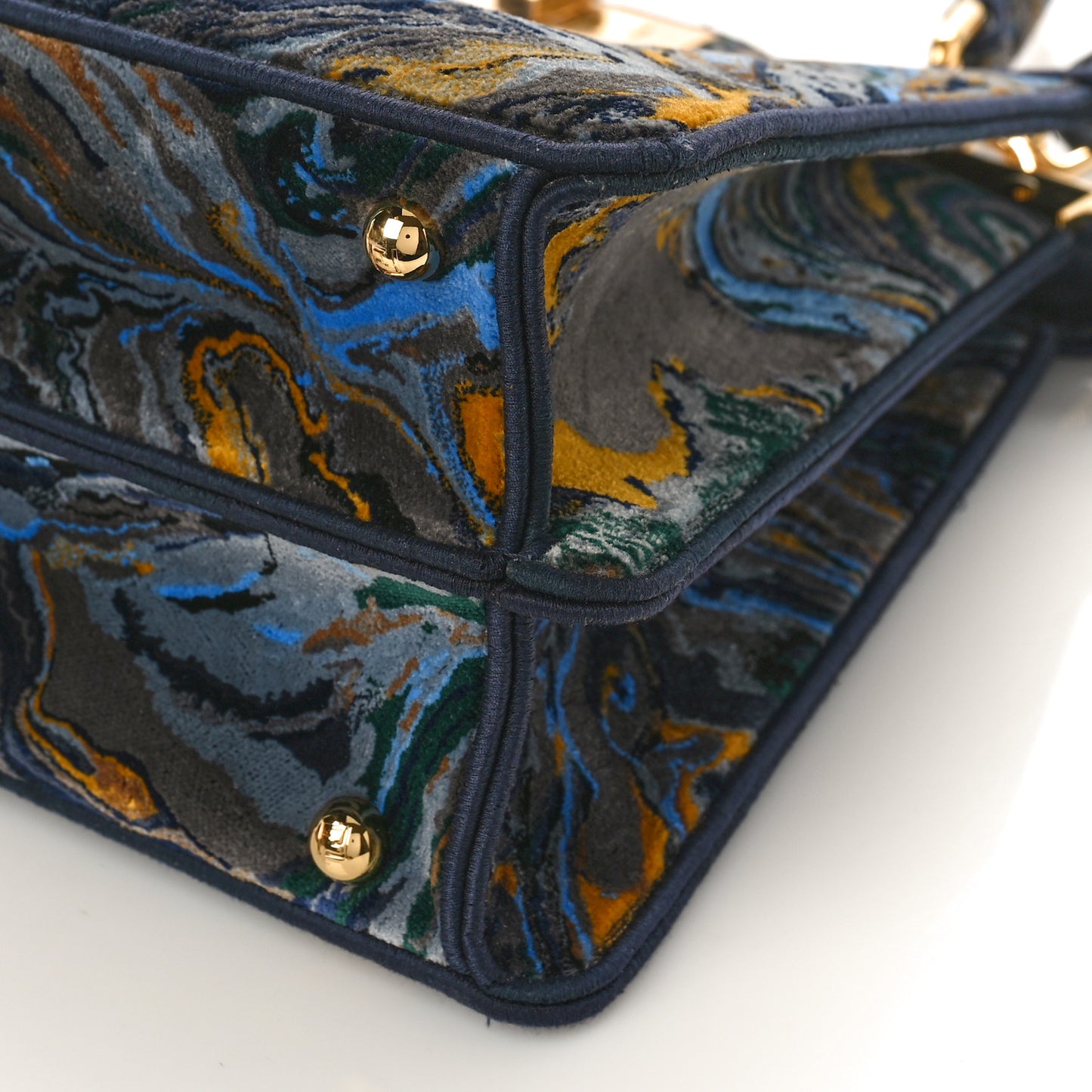 Velvet Marble Medium Peekaboo I SEE U Satchel Bleu Multicolor