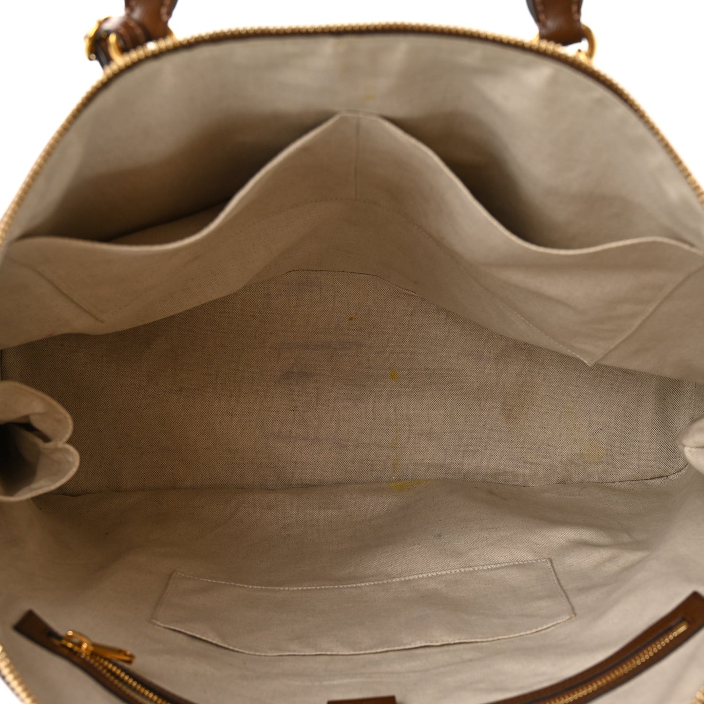 GG Supreme Monogram Azalea Calfskin Large Horsebit 1955 Duffle Bag Beige Ebony Brown Sugar