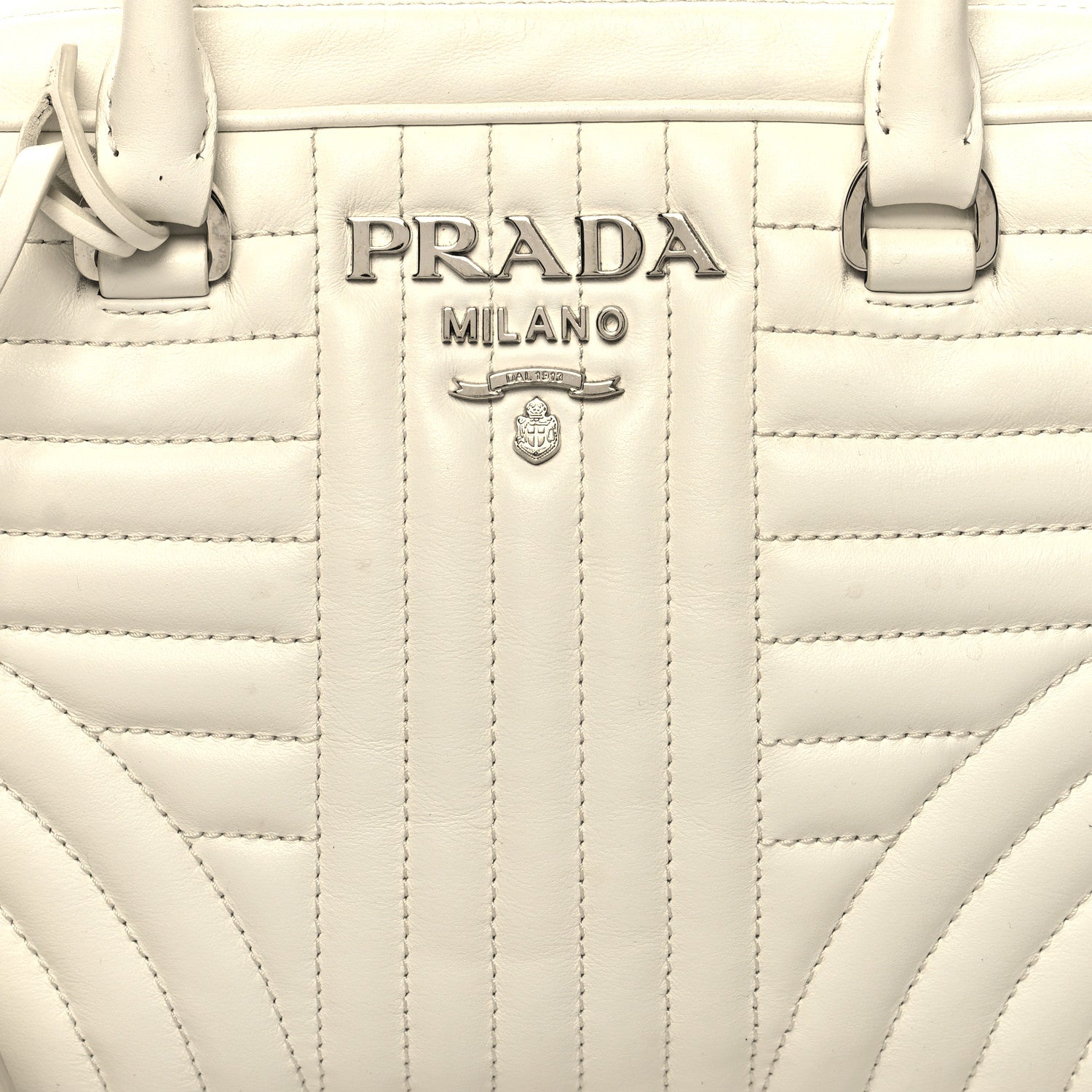 Prada Soft Calfskin Impunture Diagramme Top Handle Crossbody Bag Talco 7 of 11