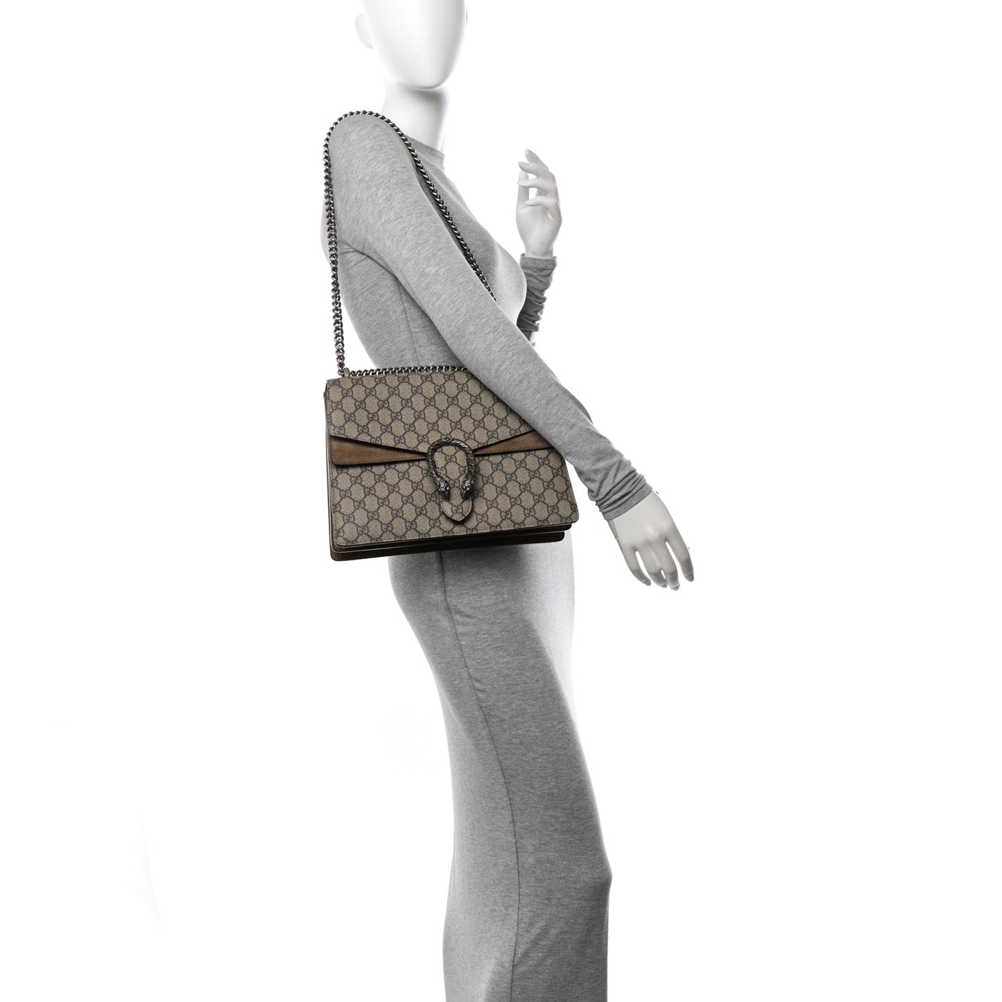 GG Supreme Monogram Medium Dionysus Shoulder Bag Taupe
