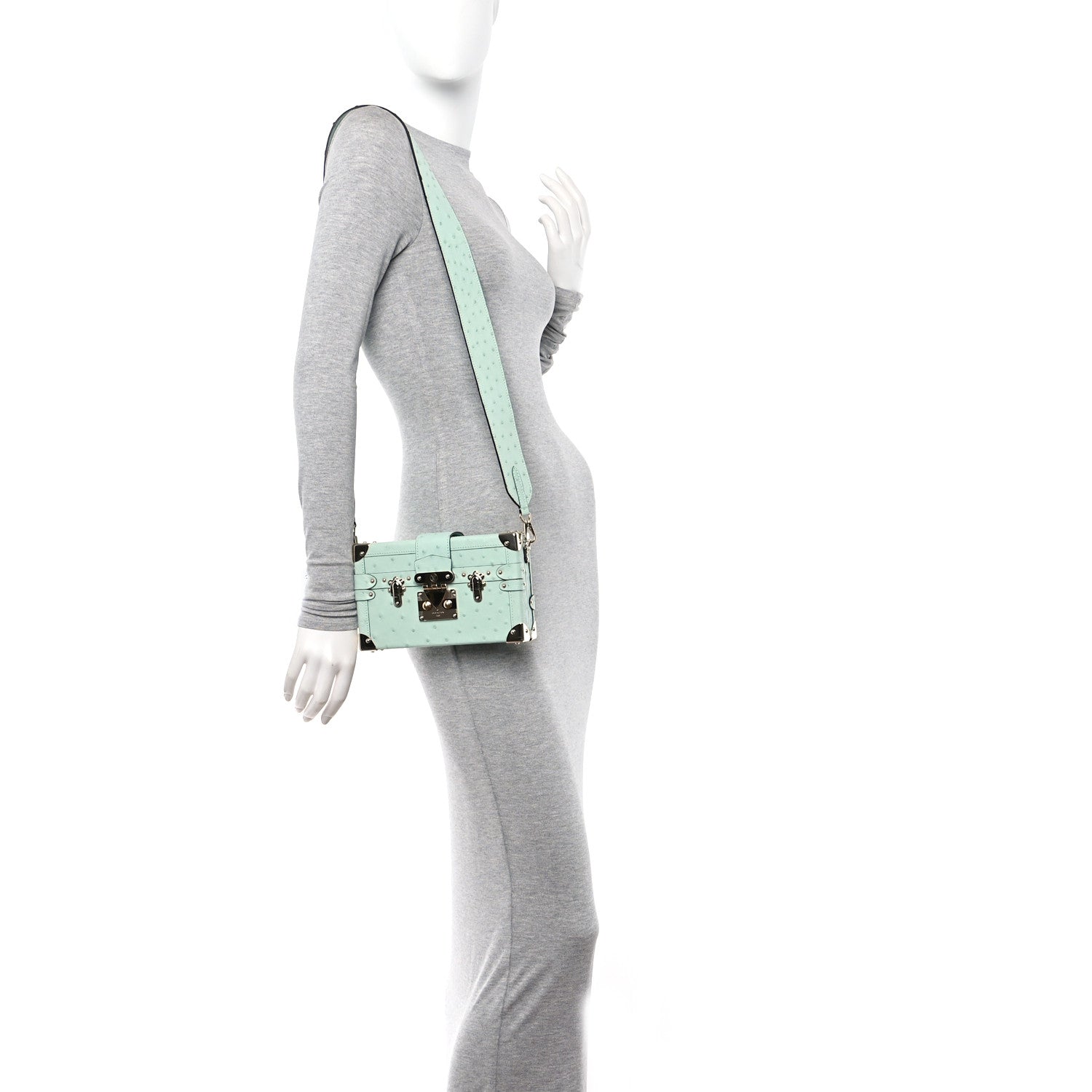 Louis Vuitton Ostrich Petite Malle Vert Celadon 2 of 9