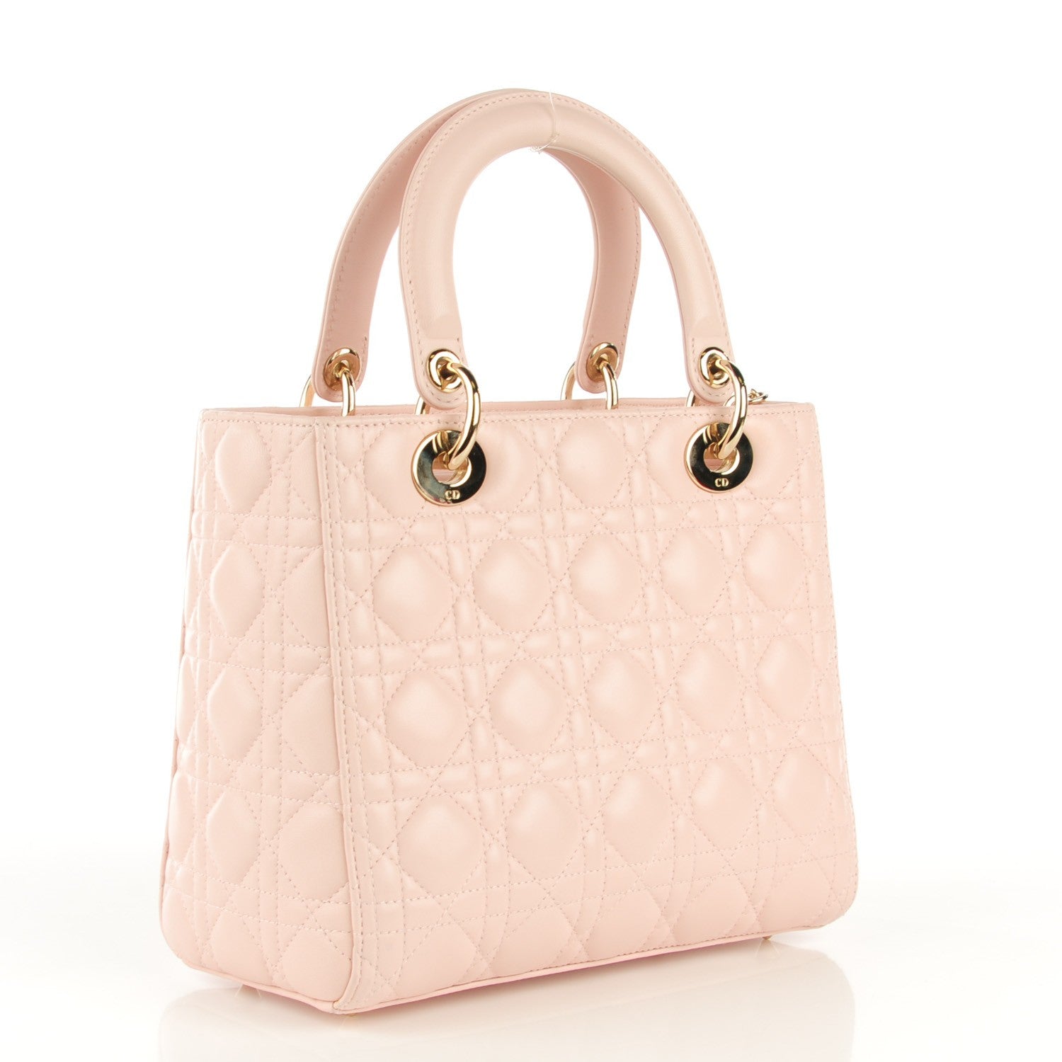 Christian Dior Lambskin Cannage Medium Lady Dior Rose Poudre 2 of 17