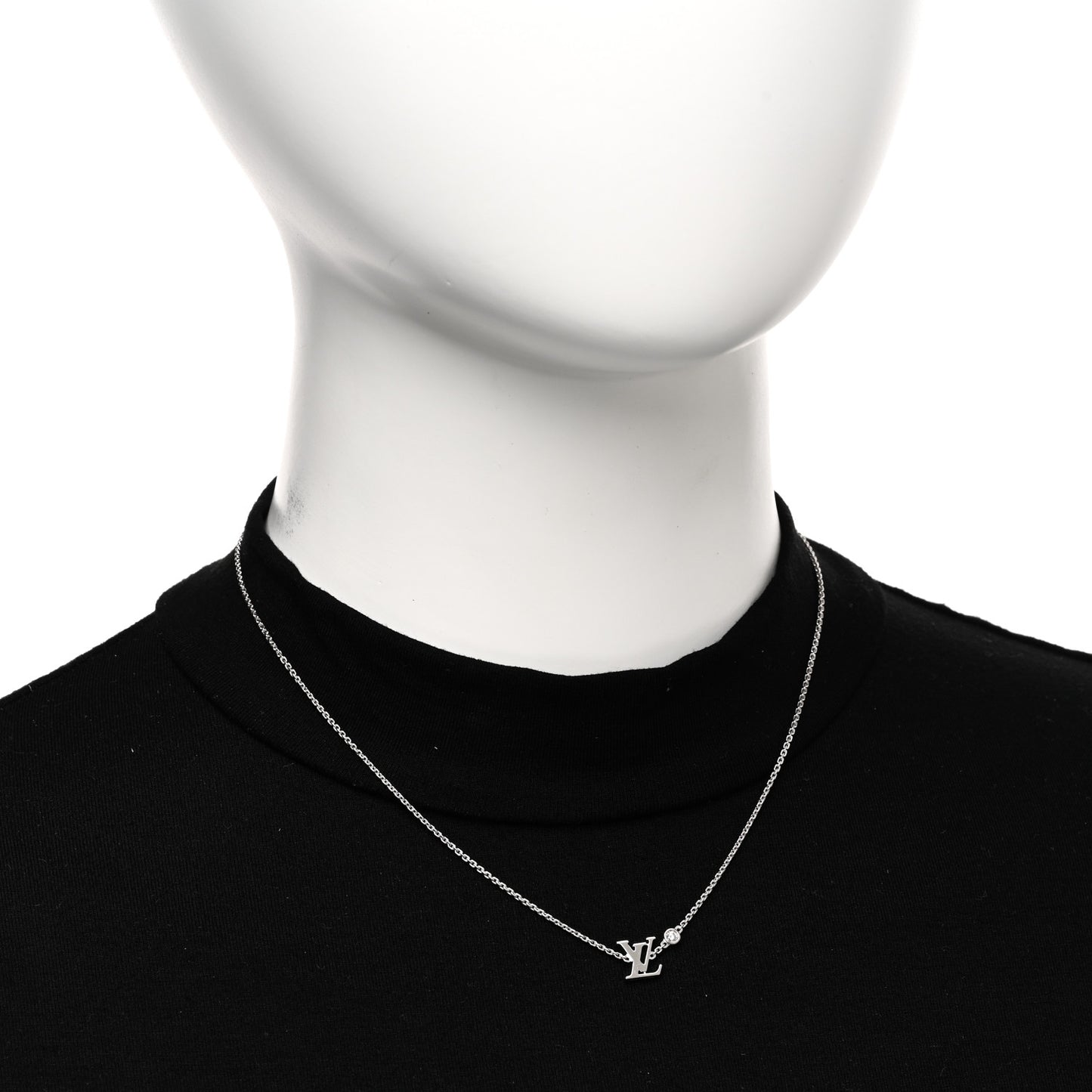 18K White Gold Diamond Idylle Blossom LV Pendant Necklace