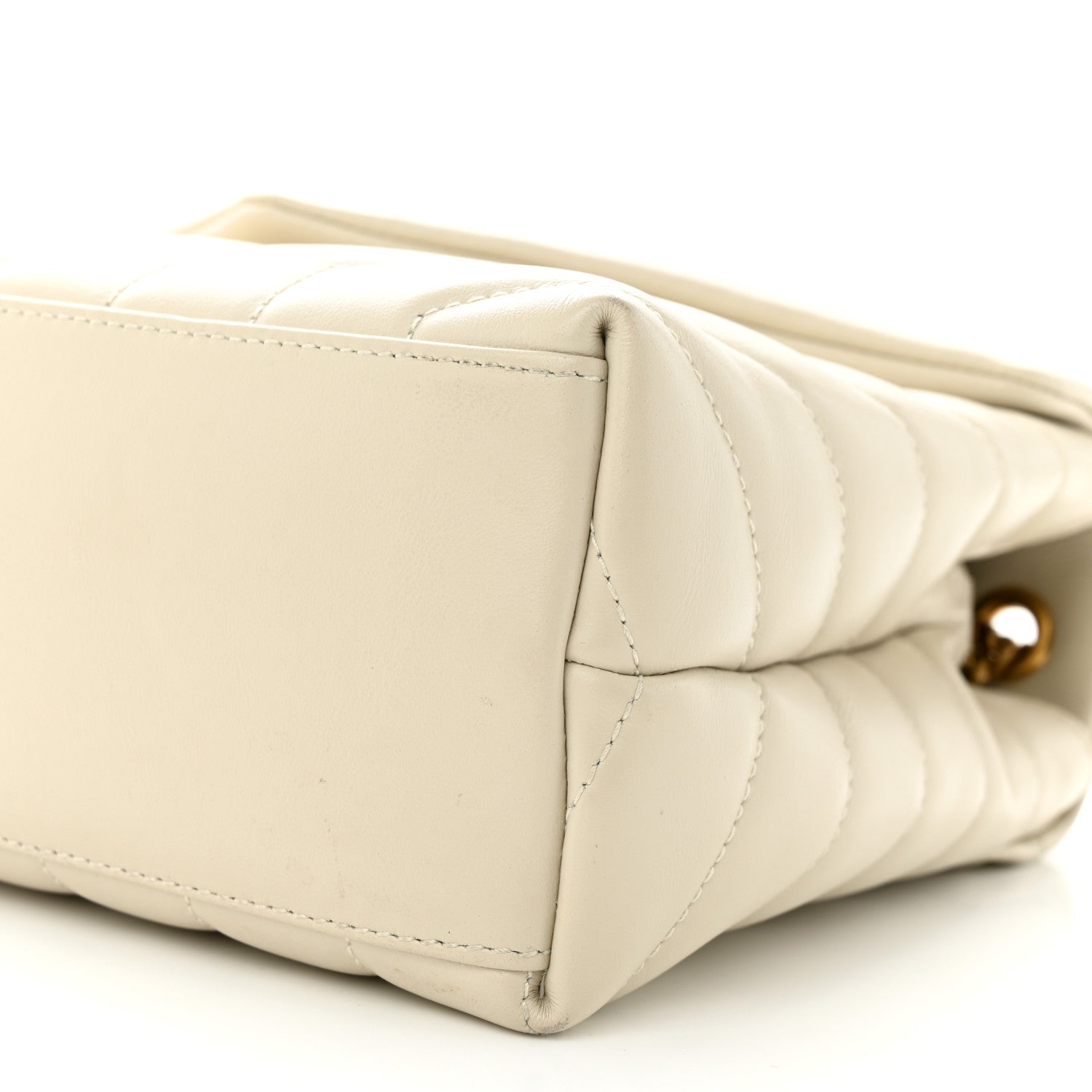 Saint Laurent Calfskin Y Quilted Monogram Small Loulou Chain Satchel Crema Soft 10 of 13