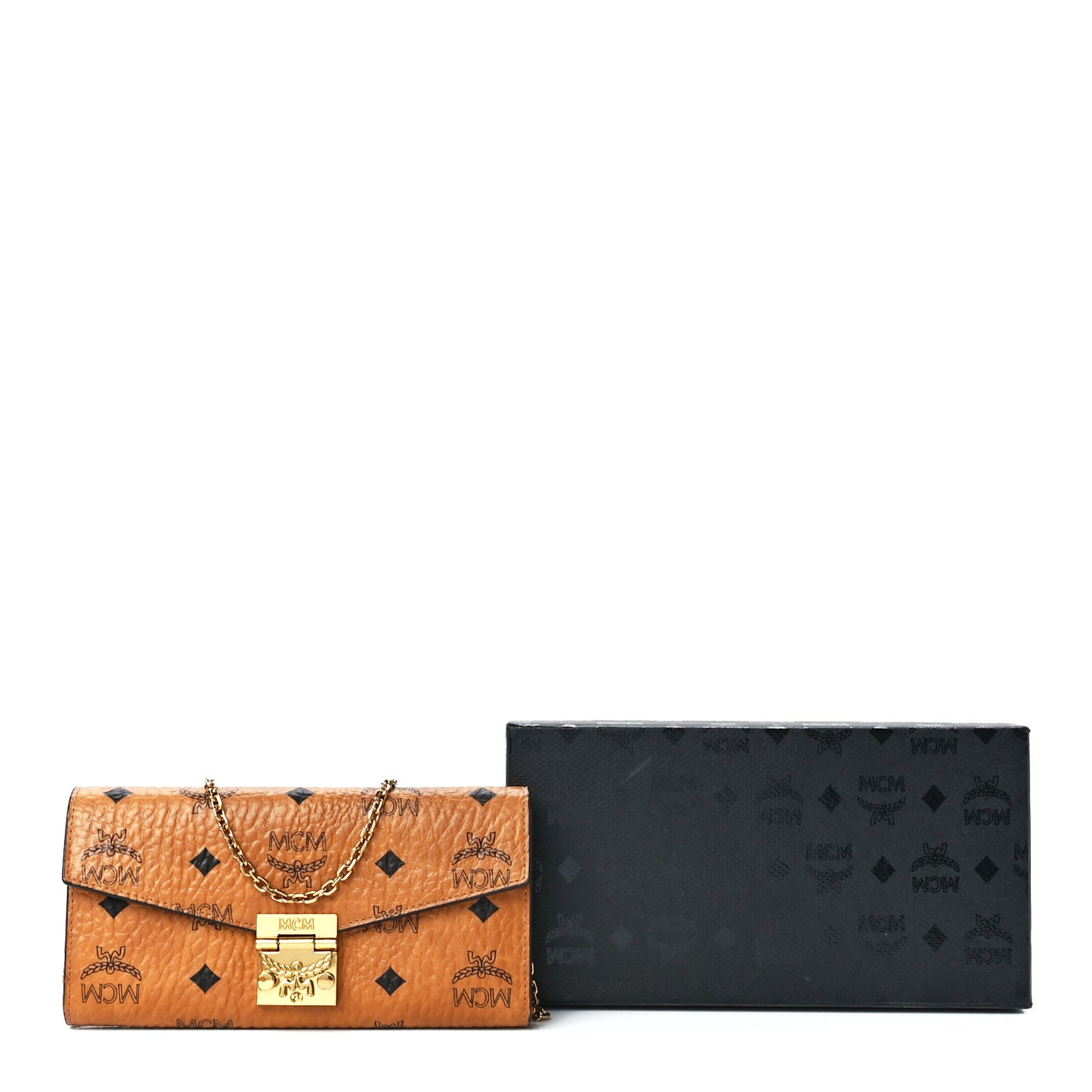 Visetos Large Patricia Wallet On Chain Cognac