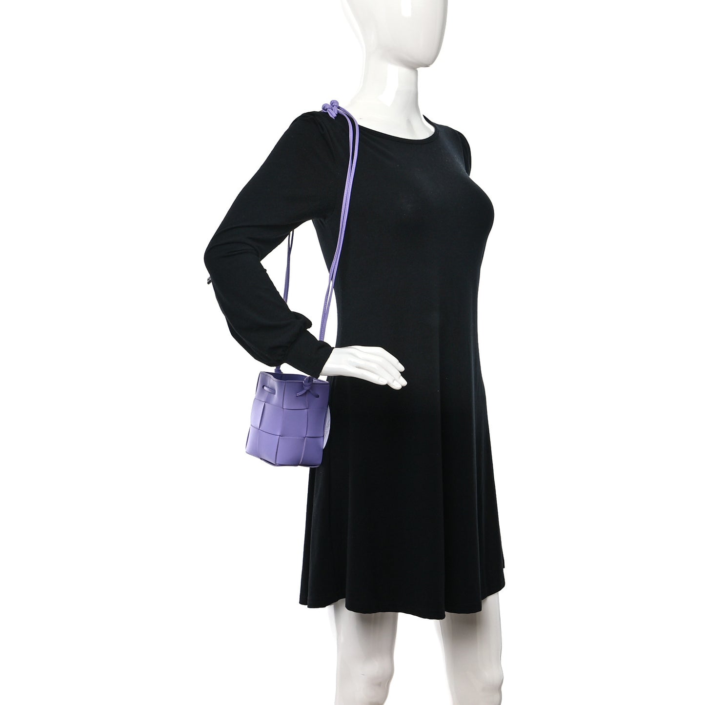 Nappa Maxi Intrecciato Mini Cassette Bucket Bag Wisteria
