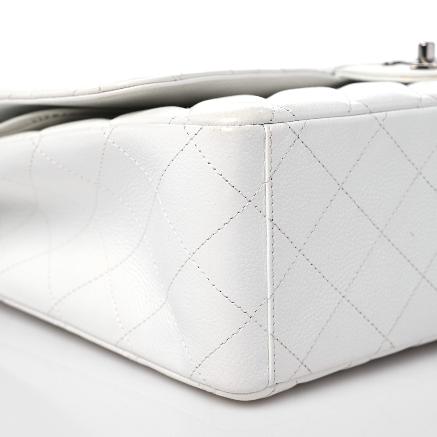 Chanel Caviar Quilted Maxi Double Flap White 8 of 15