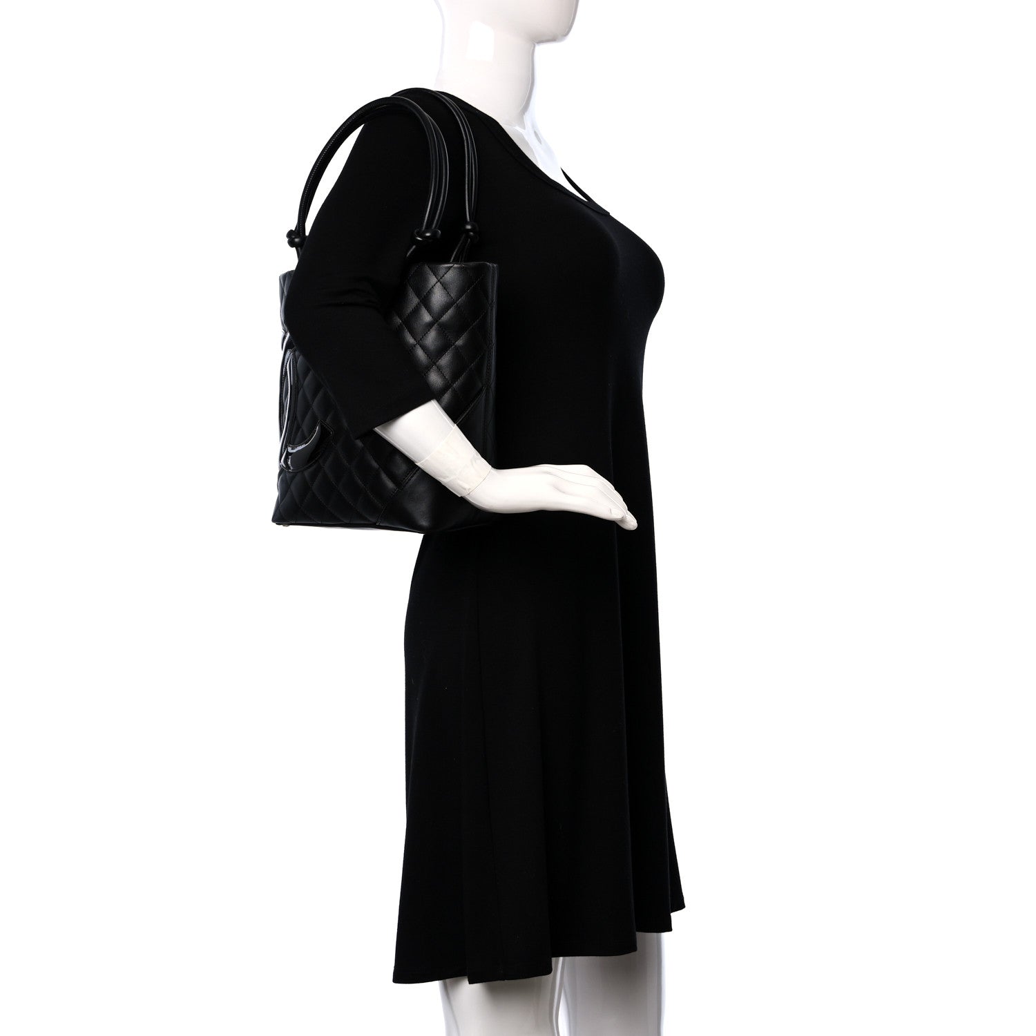 Chanel Calfskin Quilted Medium Cambon Tote Black 2 of 10