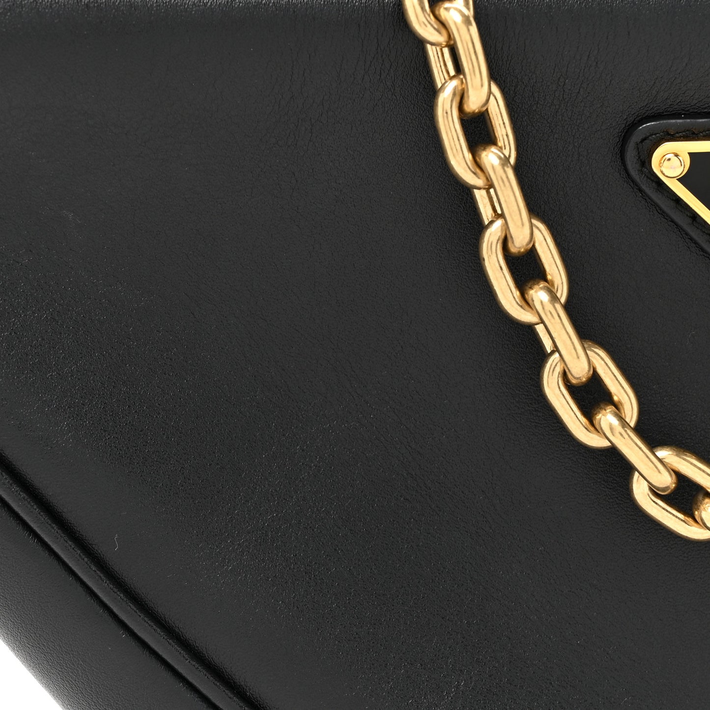 Jacquard Calfskin Triangolo Symbole Embroidered Mini Triangle Double Bag Black Ciliegia