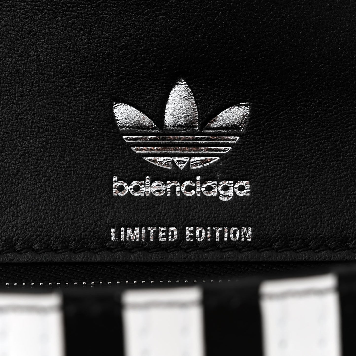 X ADIDAS Shiny Box Calfskin Small Hourglass Top Handle Bag Black White
