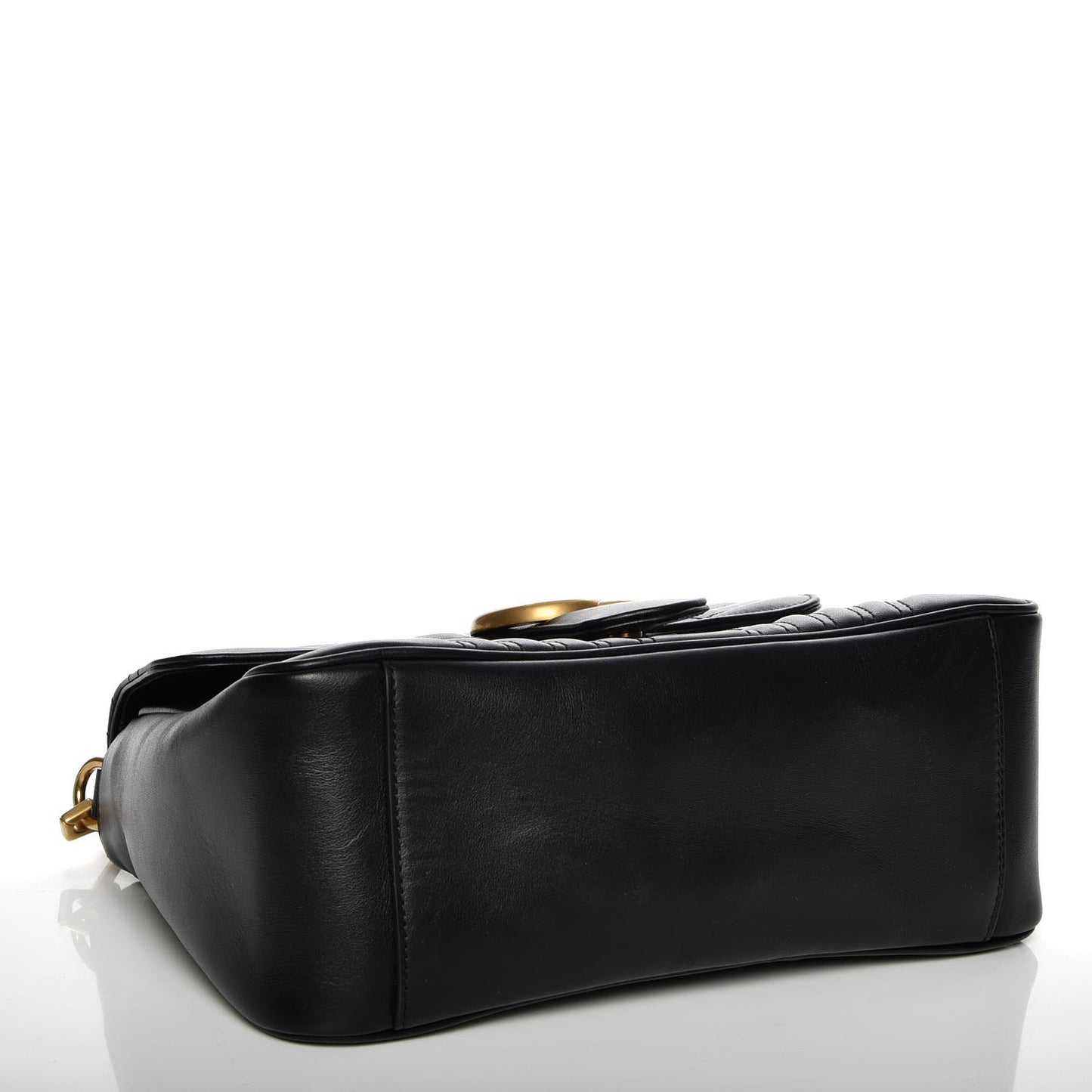 Calfskin Matelasse Small GG Marmont Top Handle Shoulder Bag Black