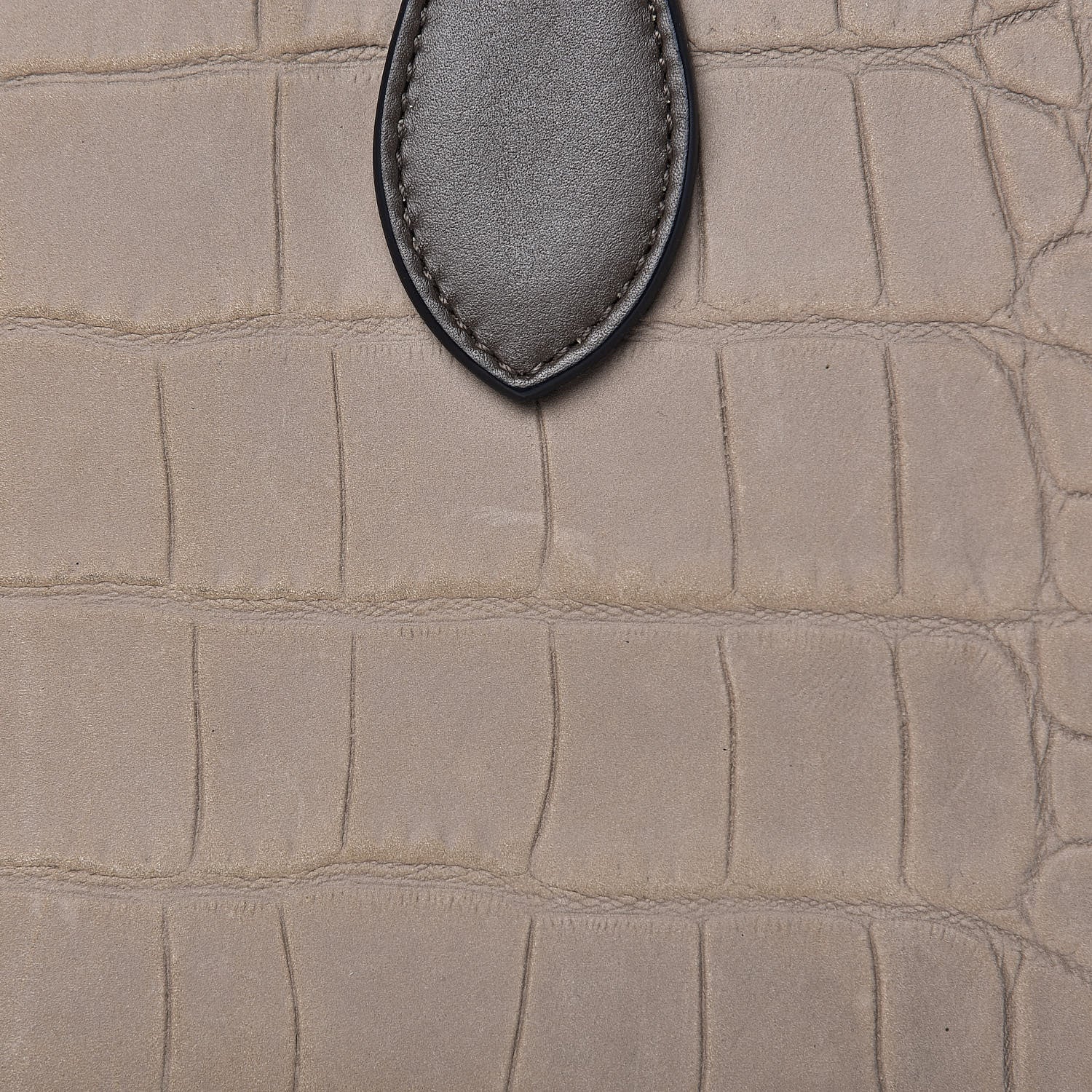 Celine Crocodile Embossed Nubuck Calfskin Small Tie Knot Tote Grey 10 of 13