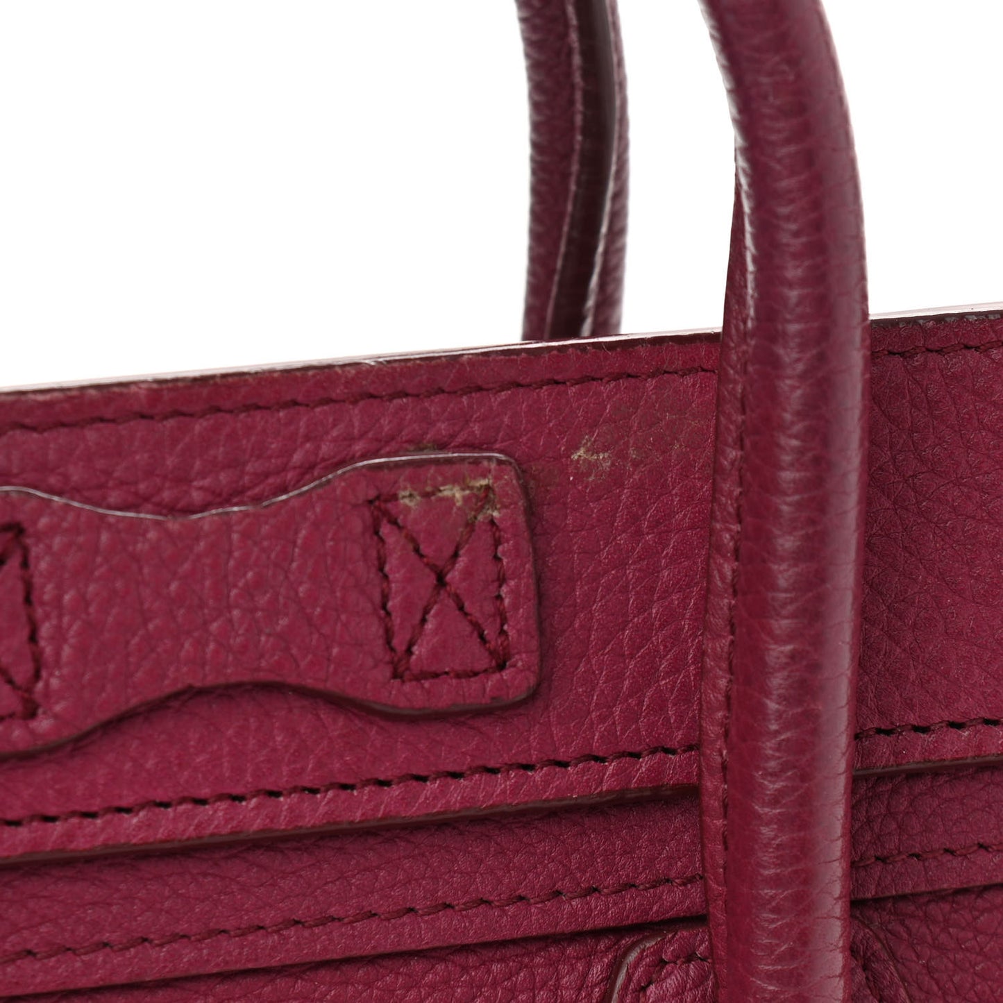Drummed Calfskin Nano Luggage Plum