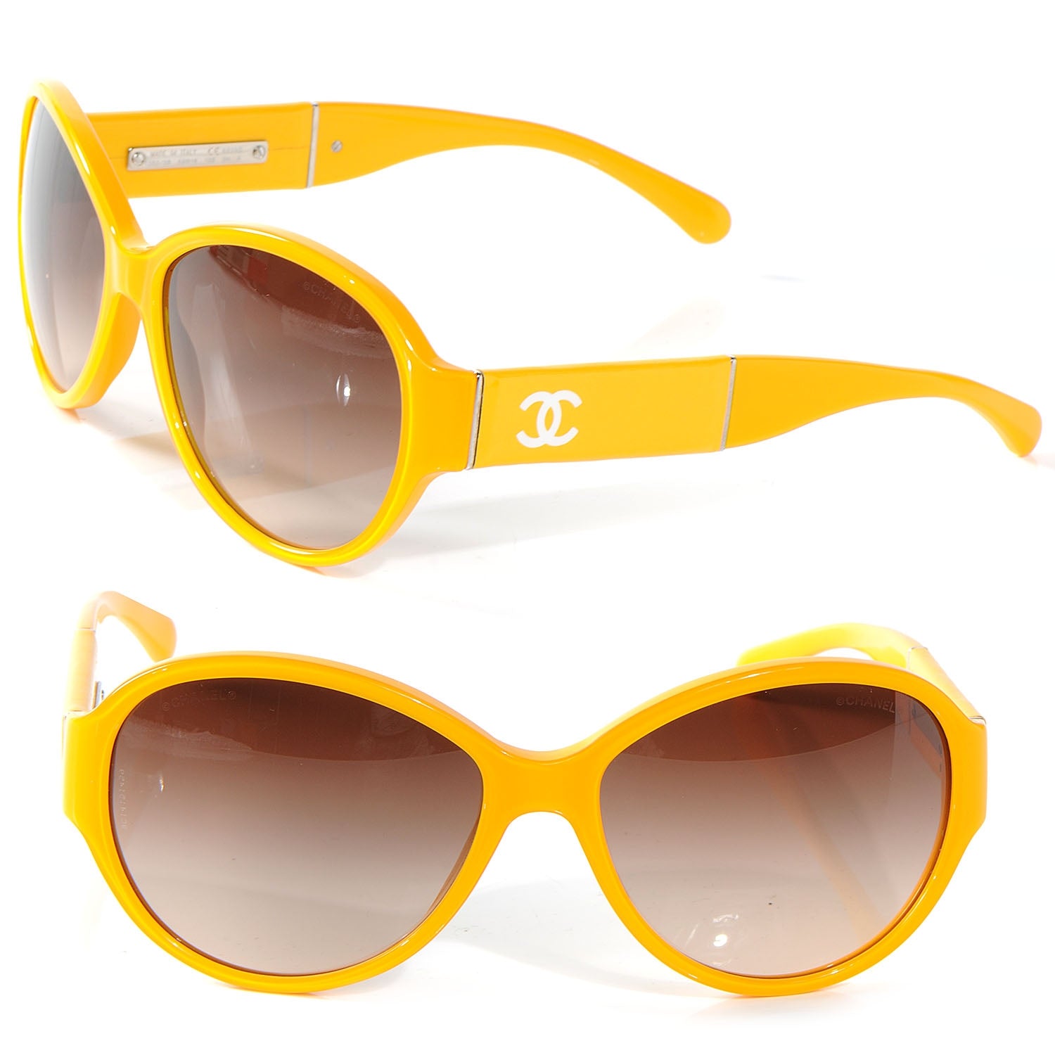 Chanel CC Logo Sunglasses Yellow 5229Q 52304 – FASHIONPHILE