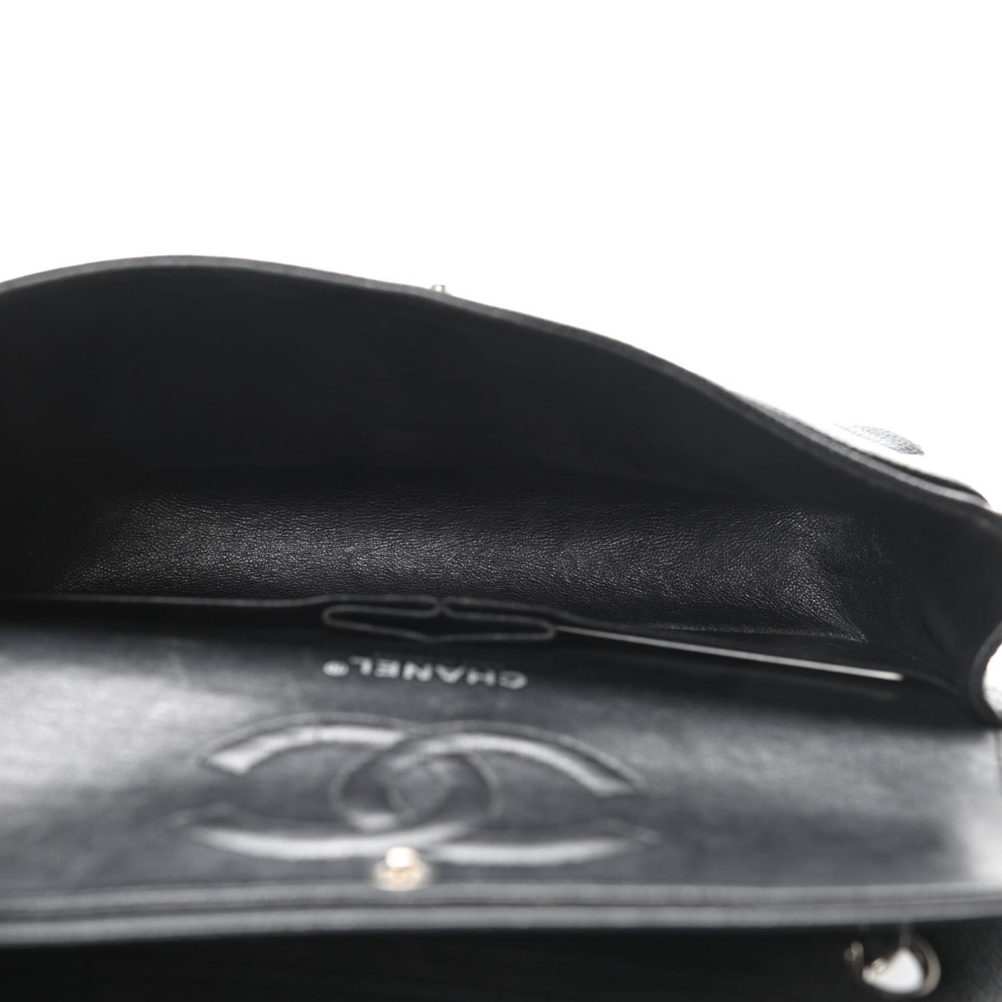 Caviar Quilted Medium Double Flap Black