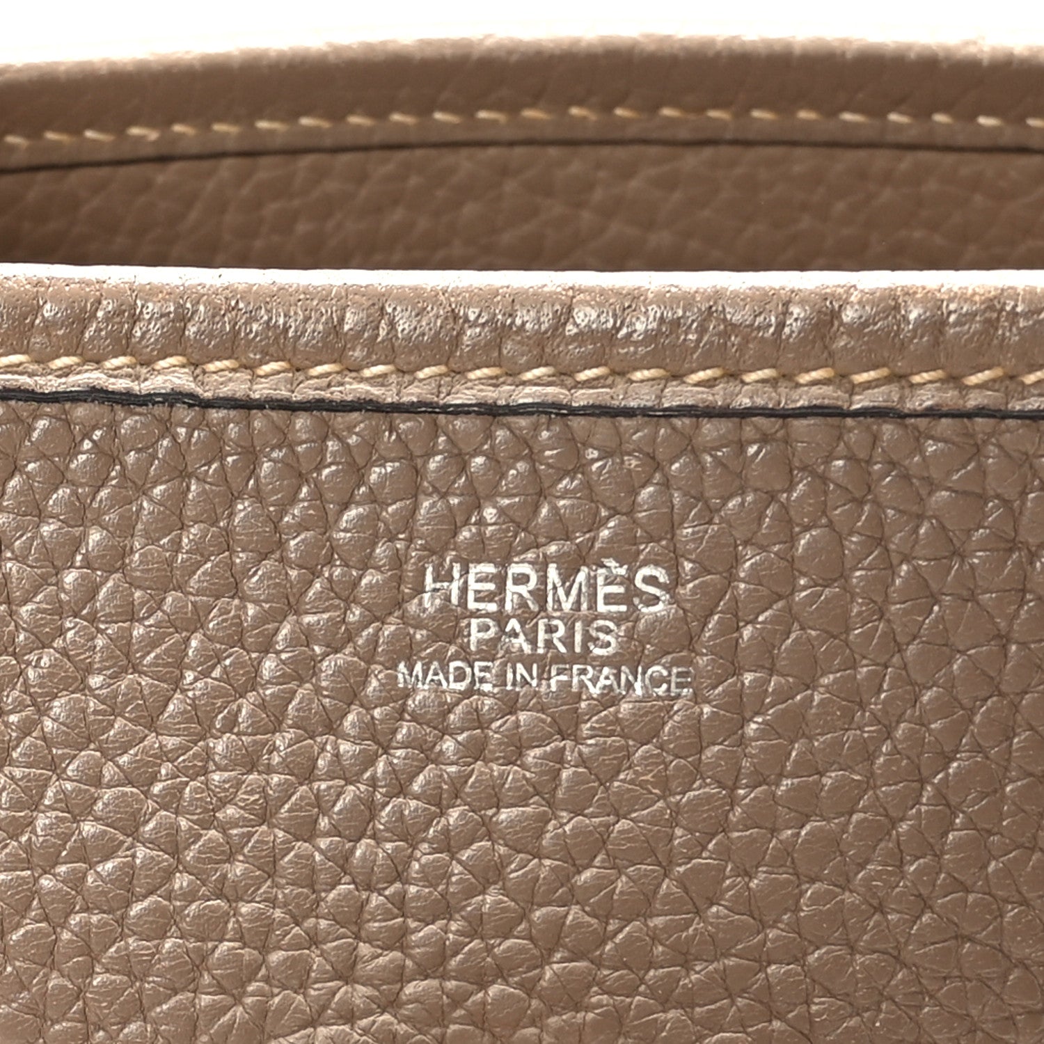 Hermes Taurillon Clemence Evelyne PM Etoupe 6 of 9