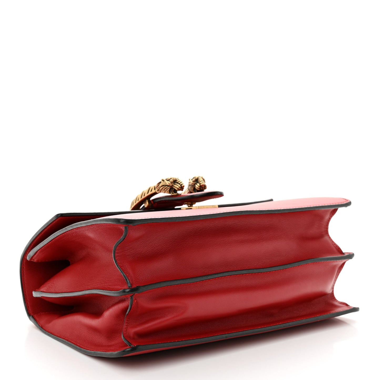 Moon Calfskin Web Medium Dionysus Bamboo Top Handle Bag Hibiscus Red