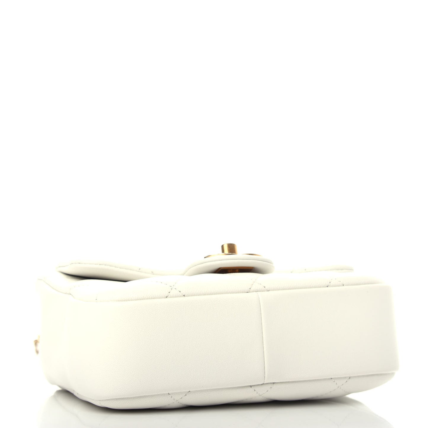 Lambskin Quilted Small In The Loop Handle Flap Bag White