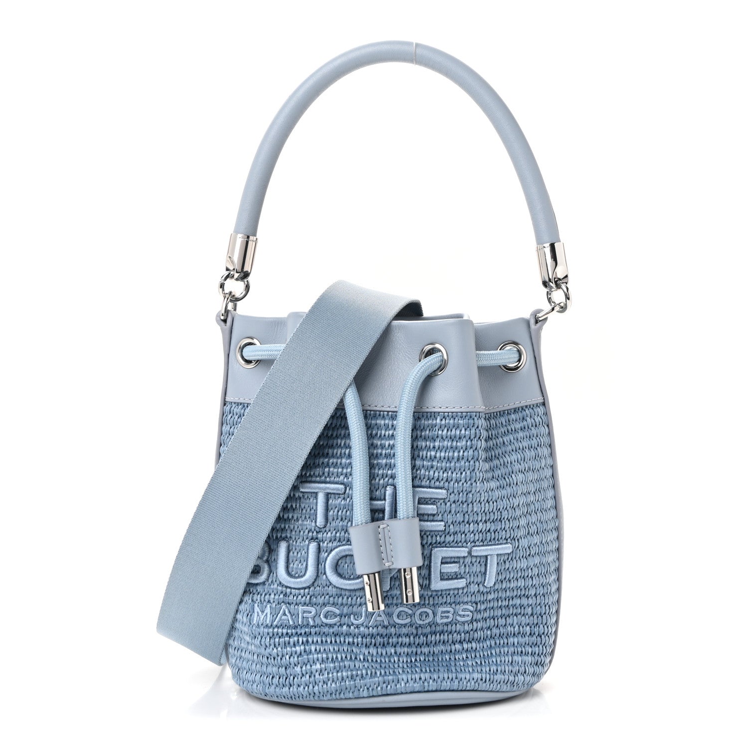 Marc Jacobs Woven The Bucket Bag Pale Blue 1820582 – FASHIONPHILE