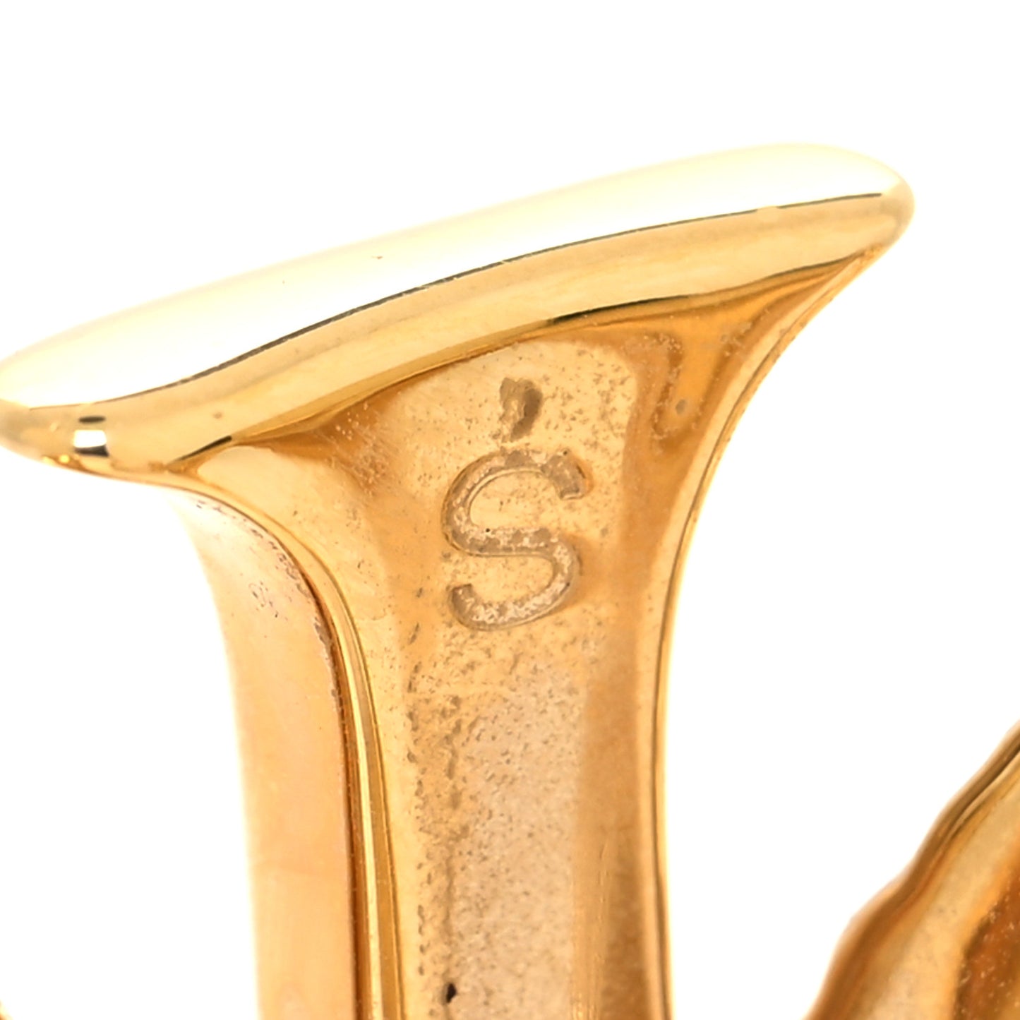 Metal Logo Cuff Bracelet Gold