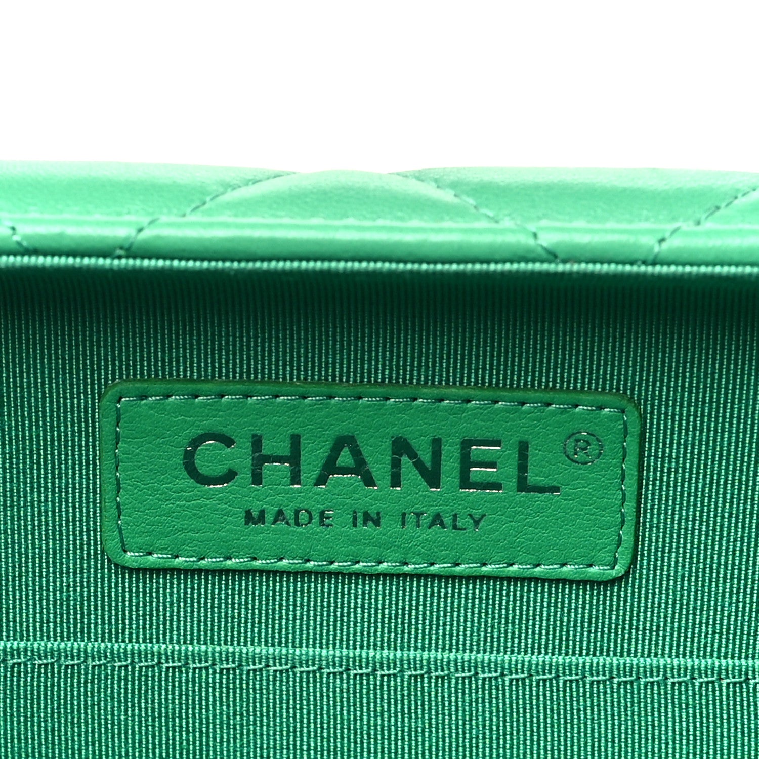 Chanel Quilted Lambskin Metal Bar Clutch Bag Green 5 of 9
