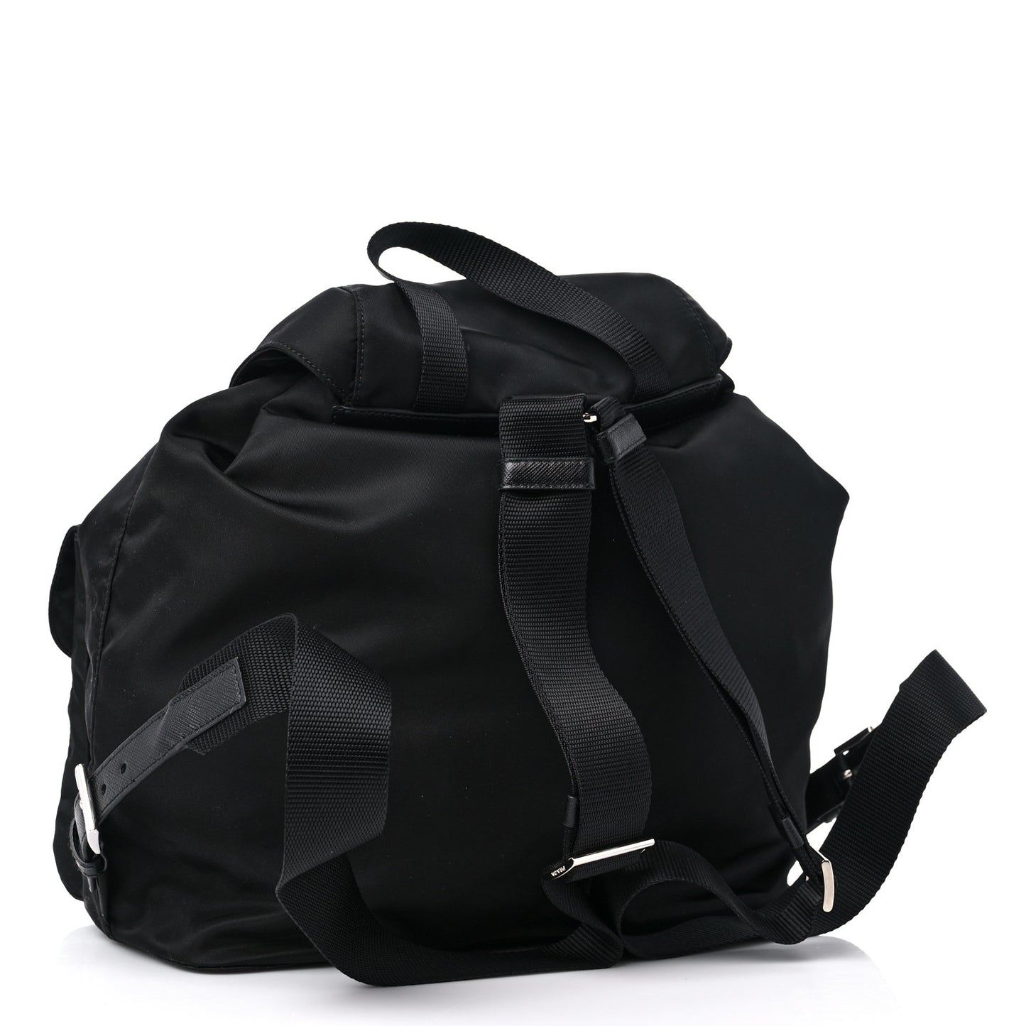 Tessuto Nylon Saffiano Medium Backpack Black
