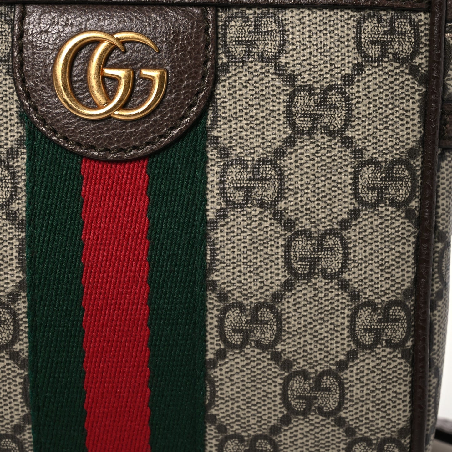 GG Supreme Monogram Web Mini Ophidia Messenger Brown