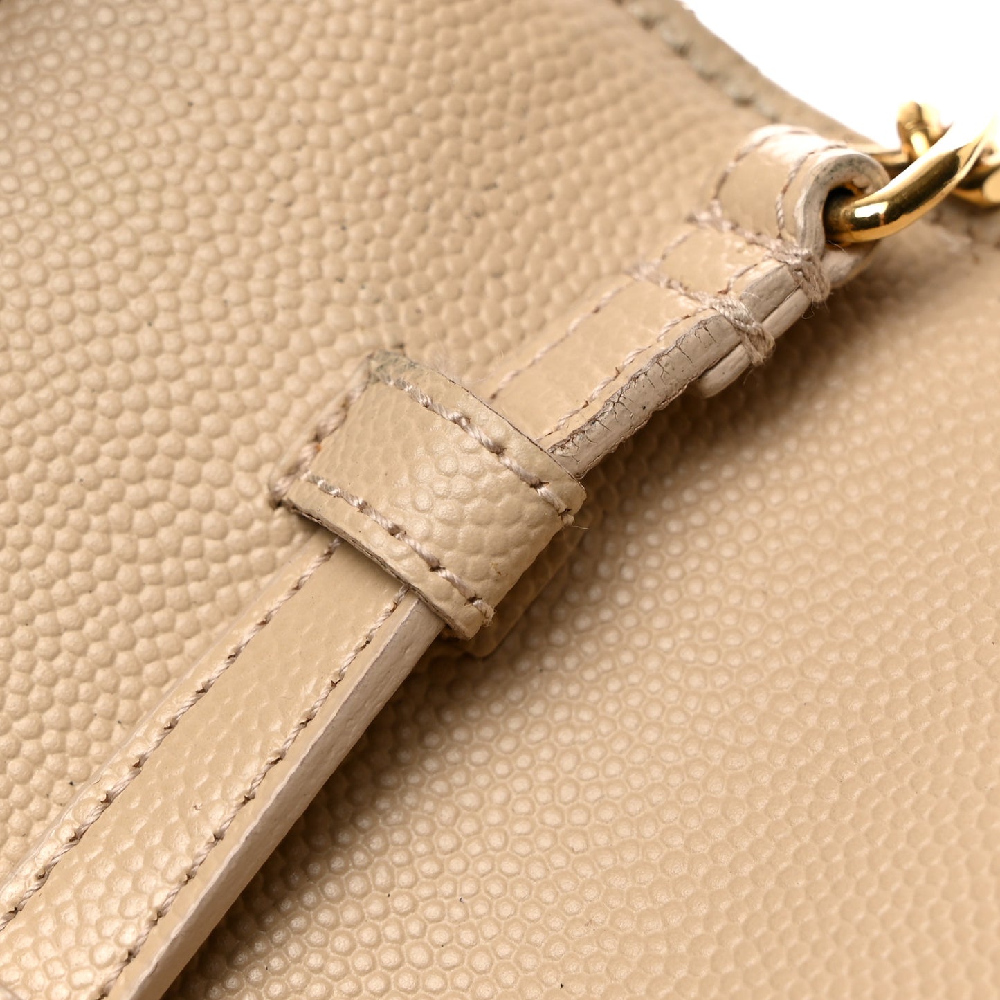 Grain De Poudre Matelasse Chevron Monogram Chain Wallet Deep Beige