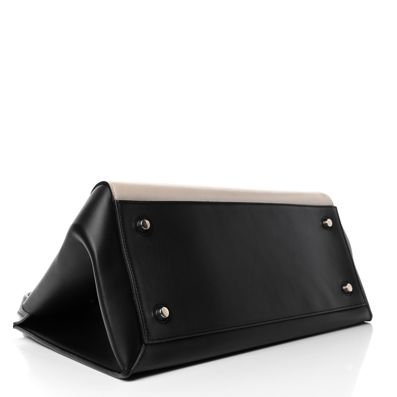 Celine Supple Calfskin Bi-Color Edge Shoulder Bag Beige 4 of 5