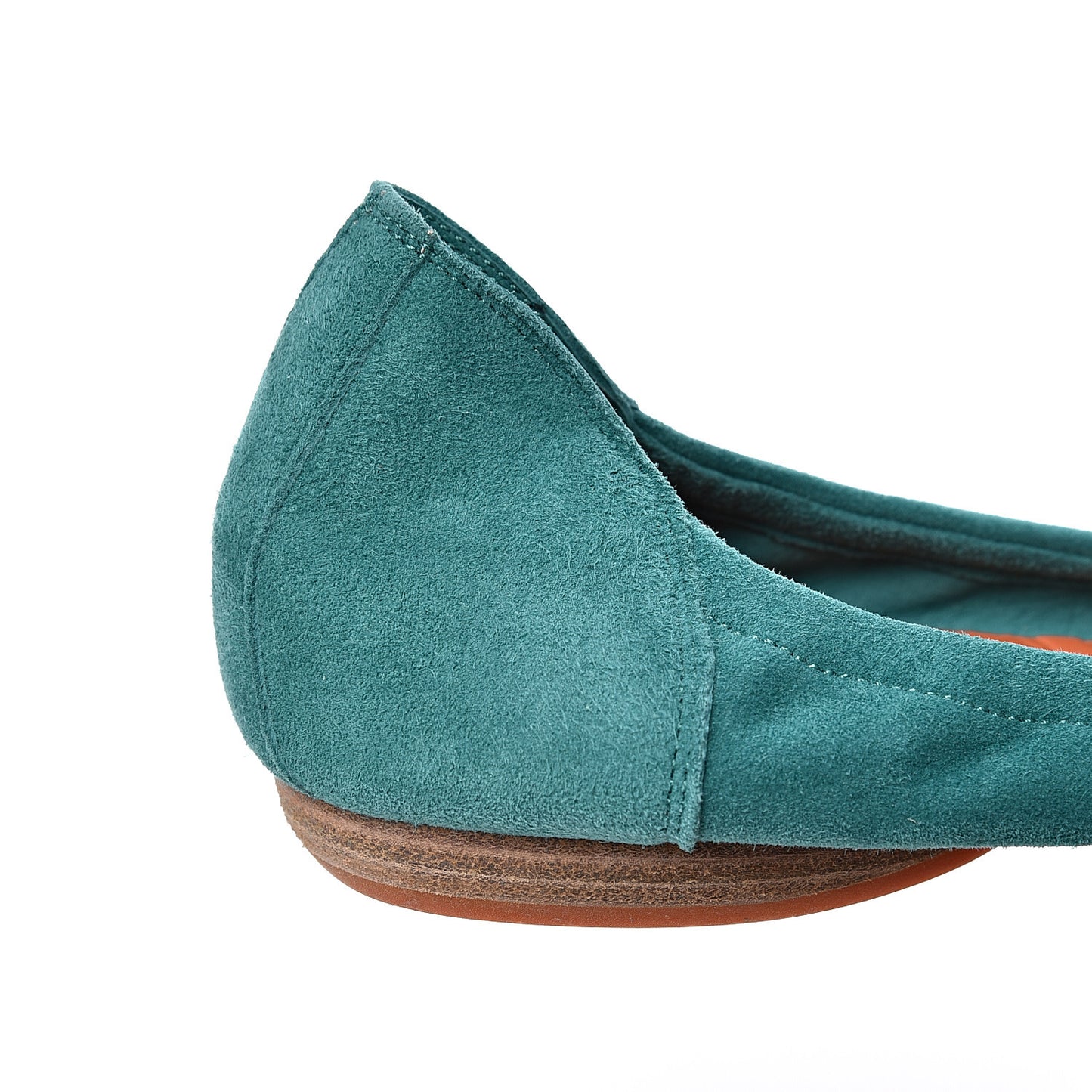 Chevre Velours Carina Ballerina Flats 39.5 Emeraude