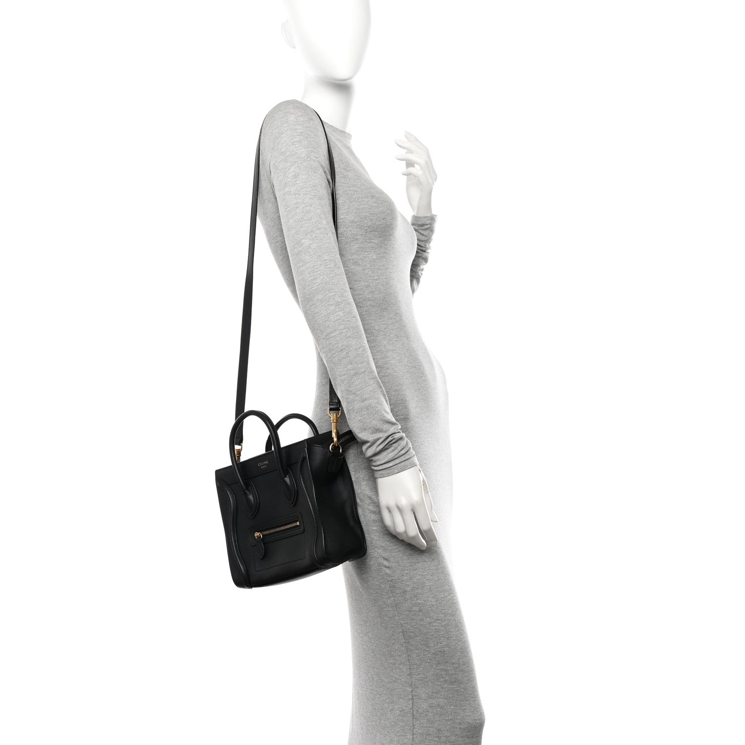 Celine Smooth Calfskin Nano Luggage Black 2 of 11