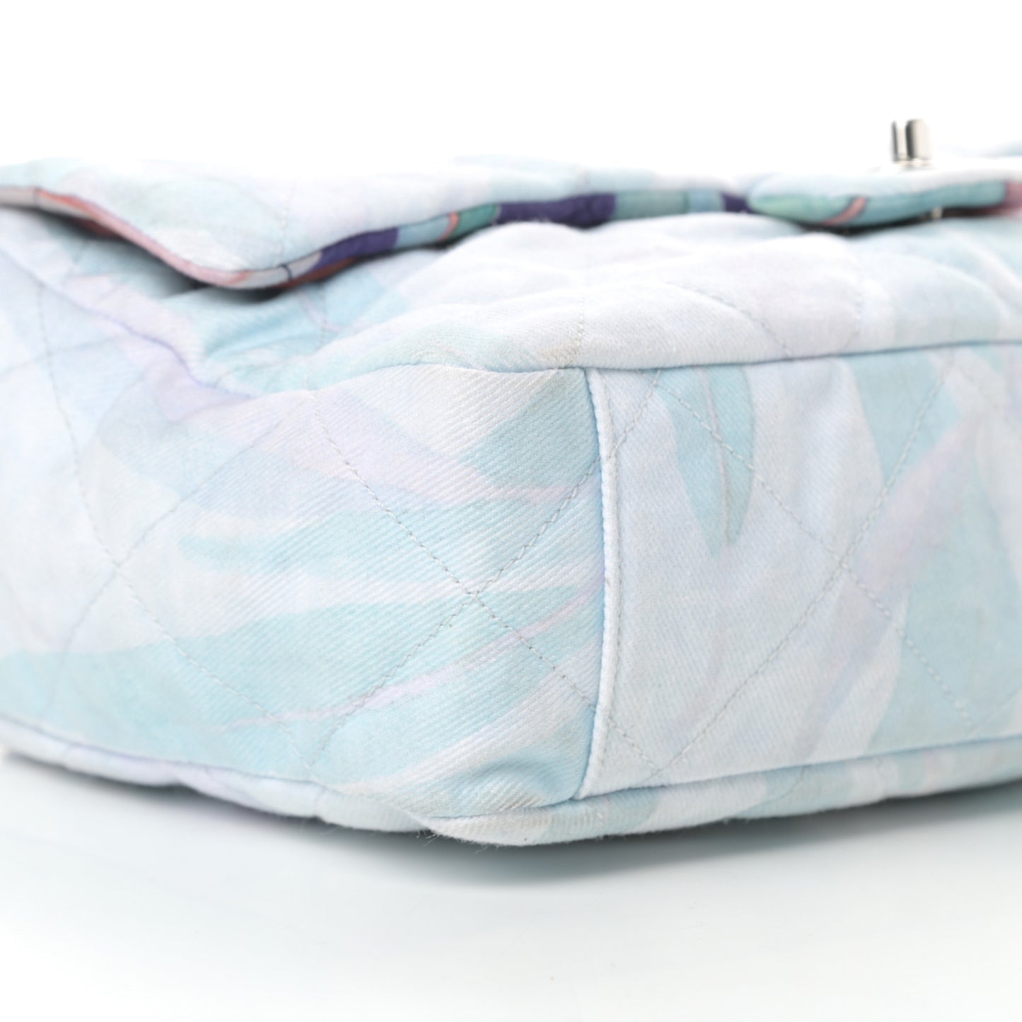 Canvas Quilted Jungle Jeans Flap White Multicolor