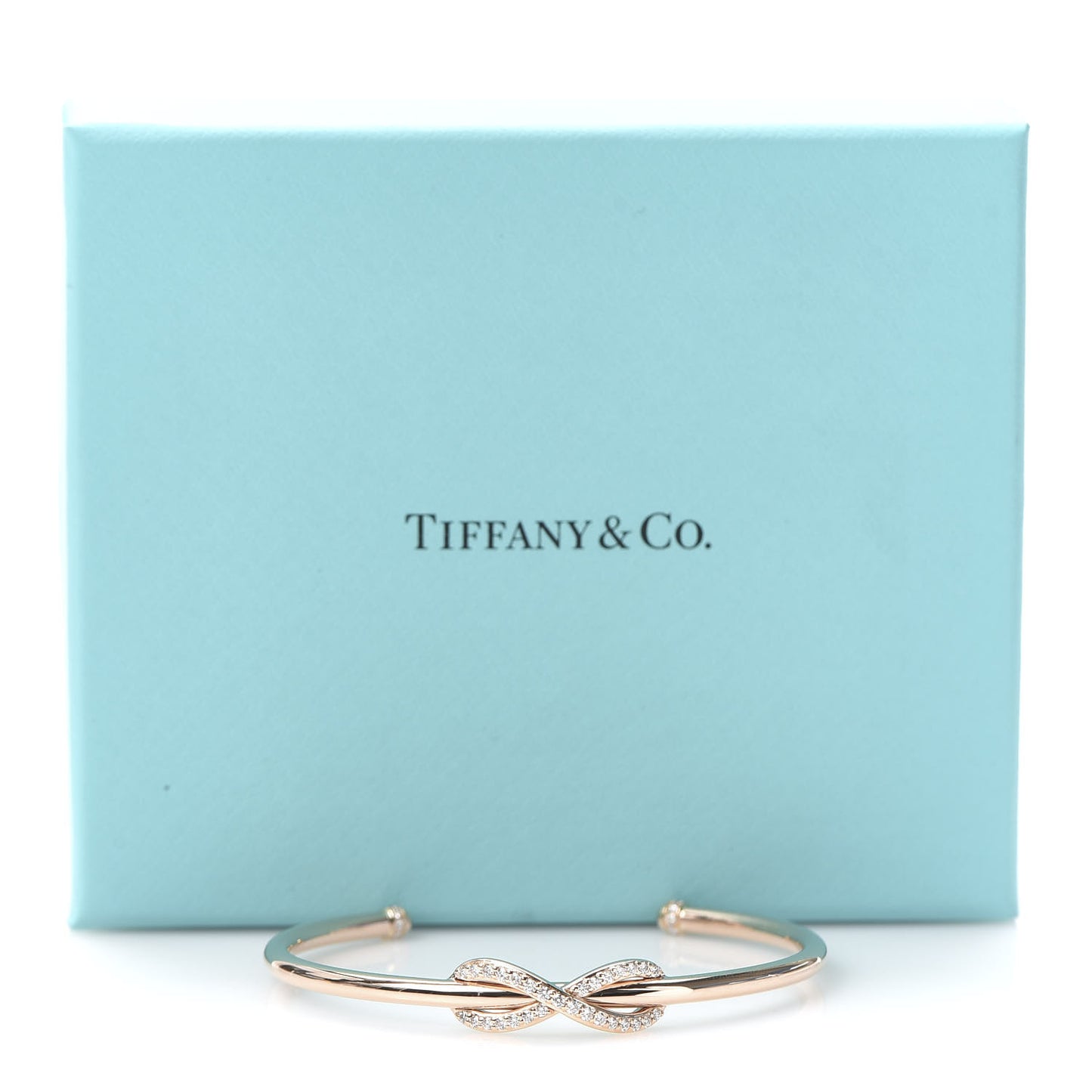 18K Rose Gold Diamond Infinity Cuff Bracelet