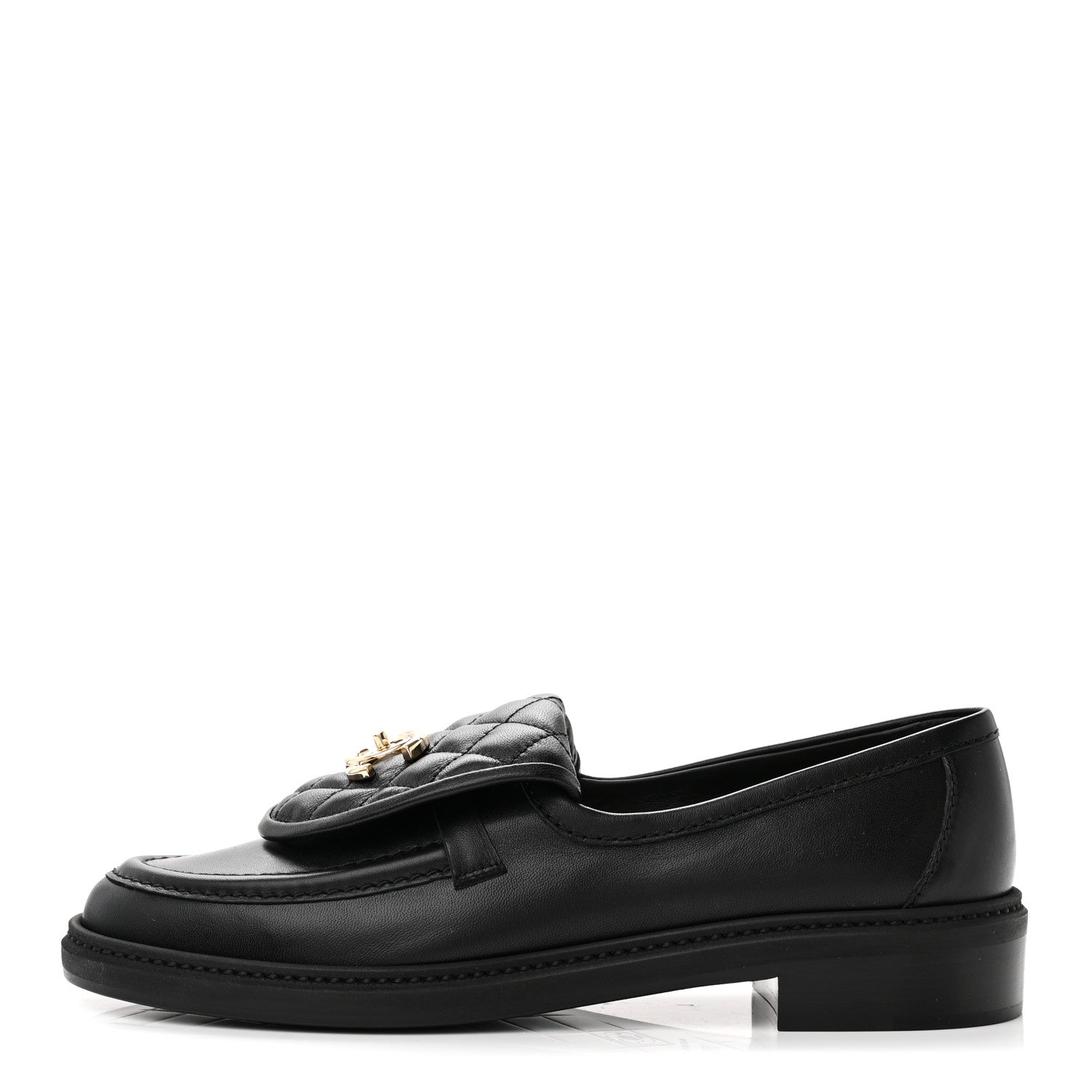Chanel Lambskin Quilted CC Turnlock Loafers 39.5 Black 1 of 9