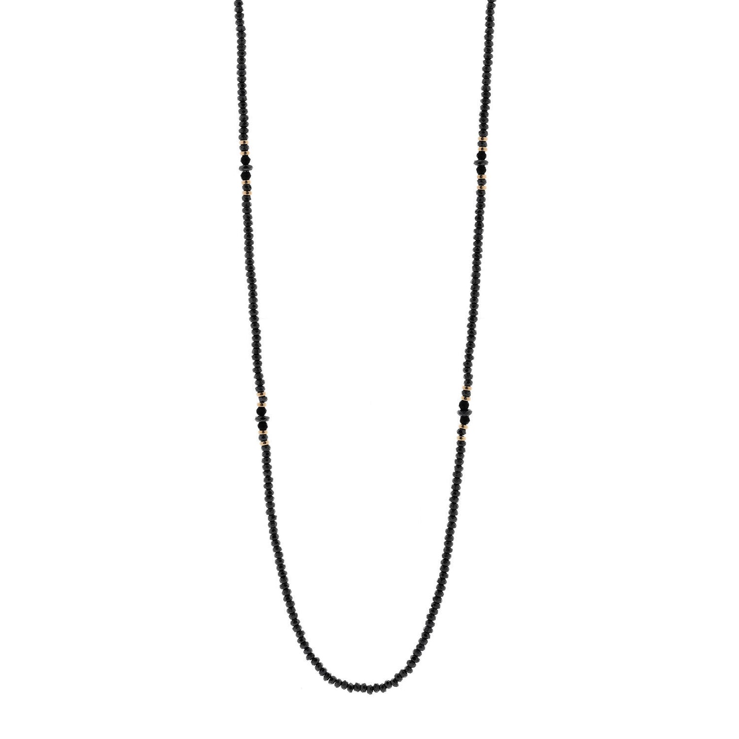 18K Yellow Gold Hematine Black Onyx Cable Berries Tweejoux Necklace 36"