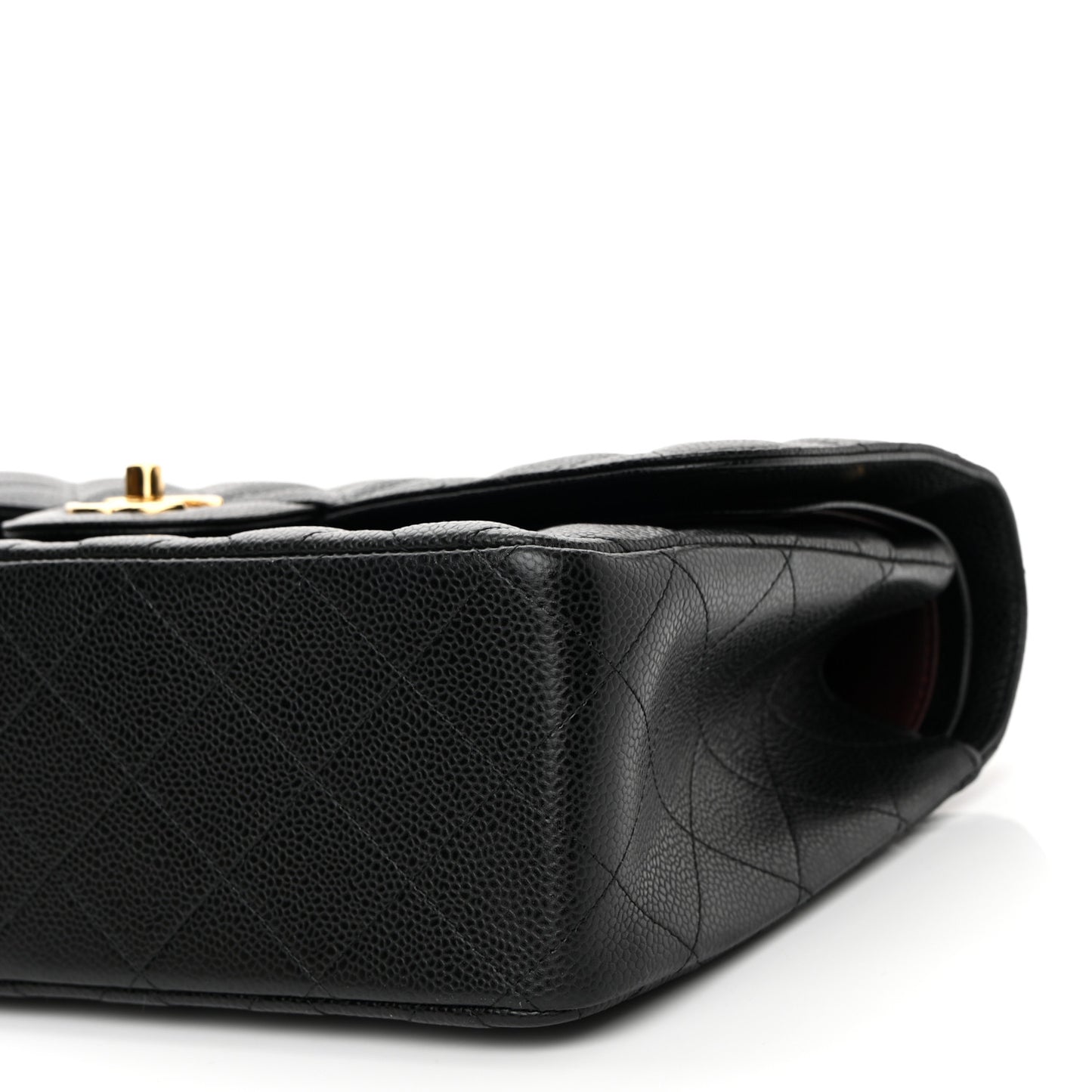 Caviar Quilted Jumbo Double Flap Black
