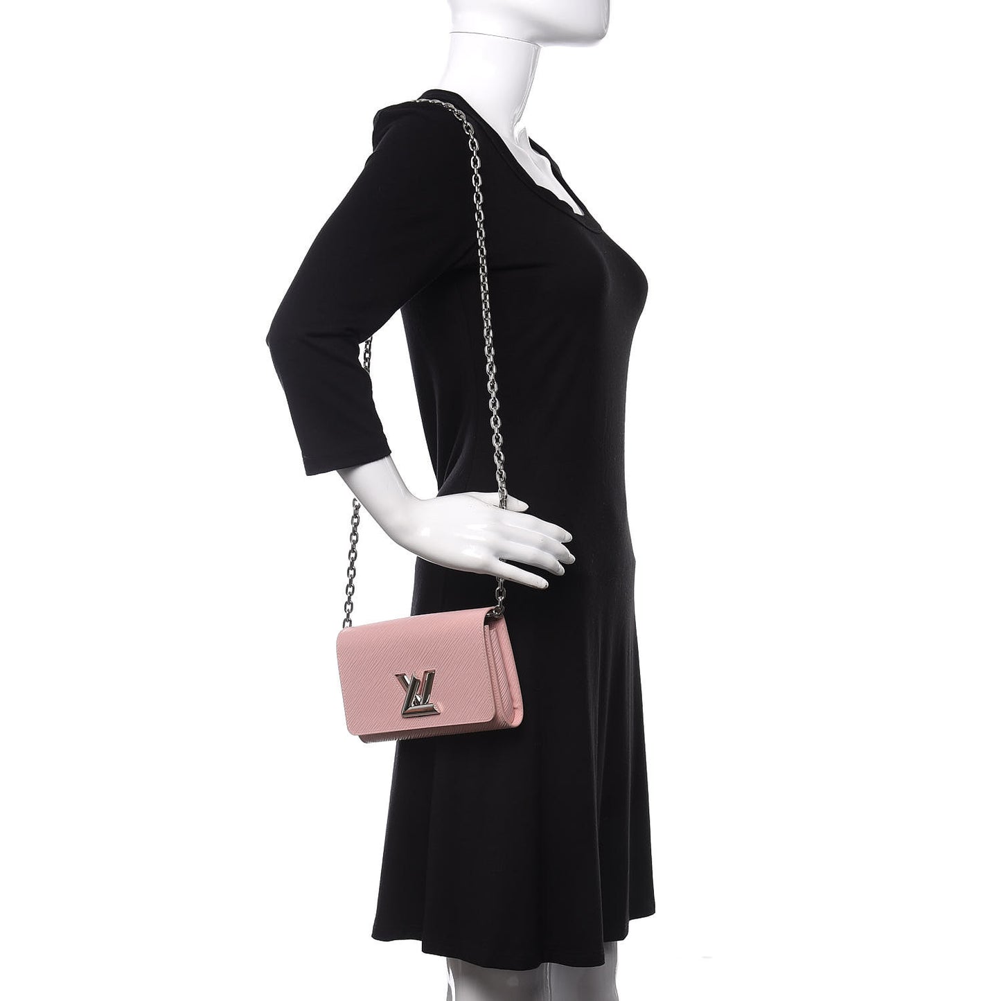 Epi Twist Chain Wallet Rose Ballerine