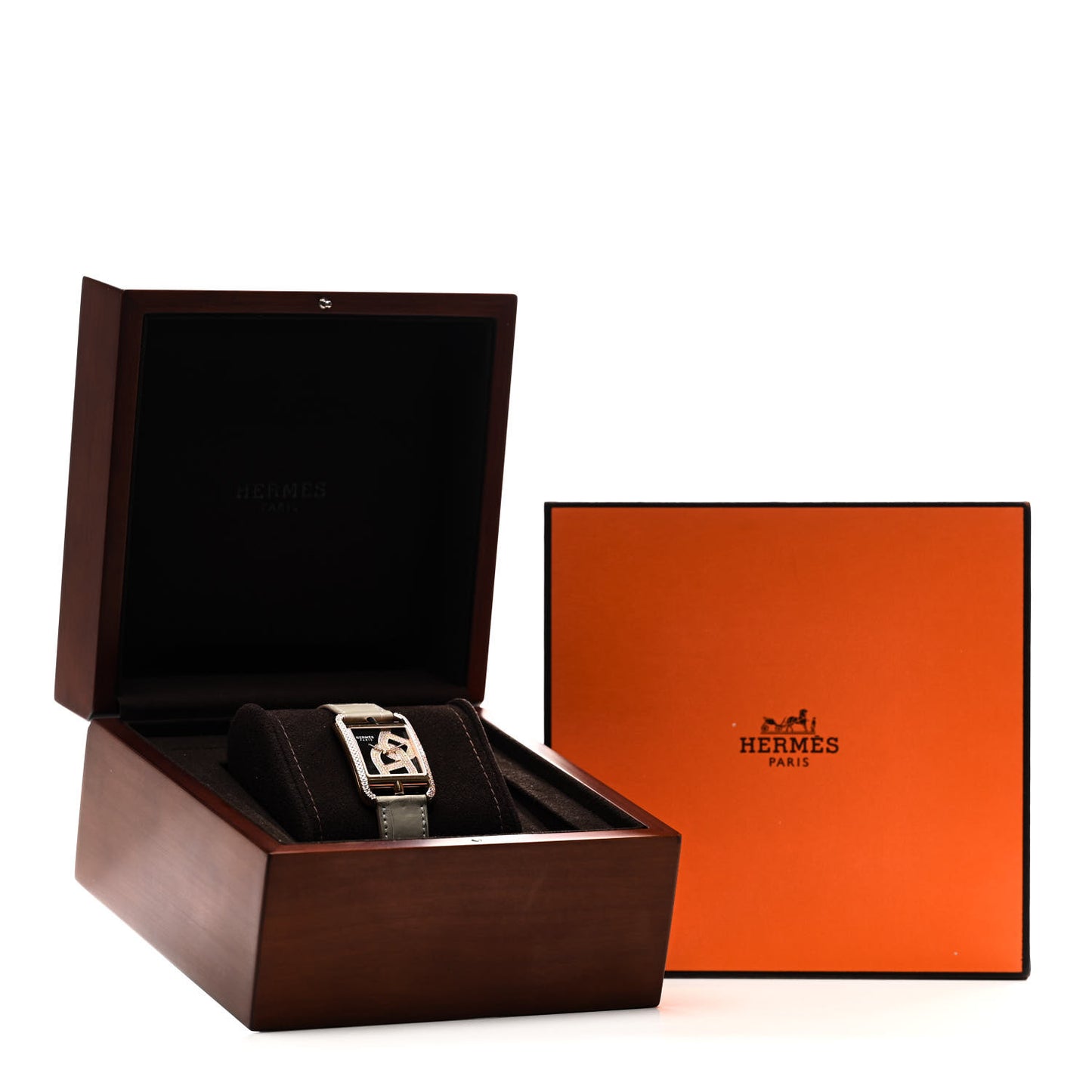 18K Rose Gold Alligator Diamond Bezel 29mm Cape Cod Chaine d'Ancre Joaillier Quartz Watch Gris Perle