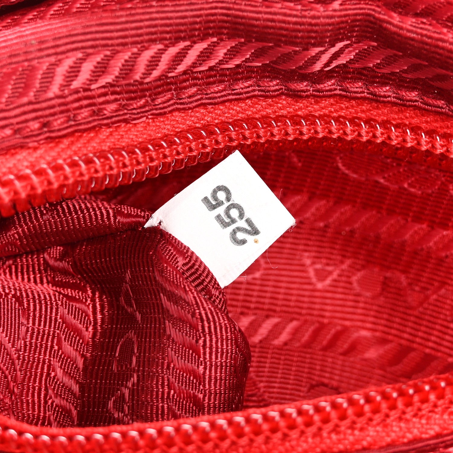 Prada Tessuto Nylon Vela Saffiano Mini Wristlet Pouch Rosso 8 of 16