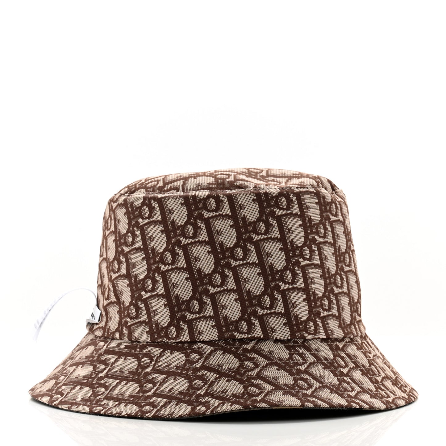 Polyester Cotton Gingham Oblique Reversible Bucket Hat 57 Beige