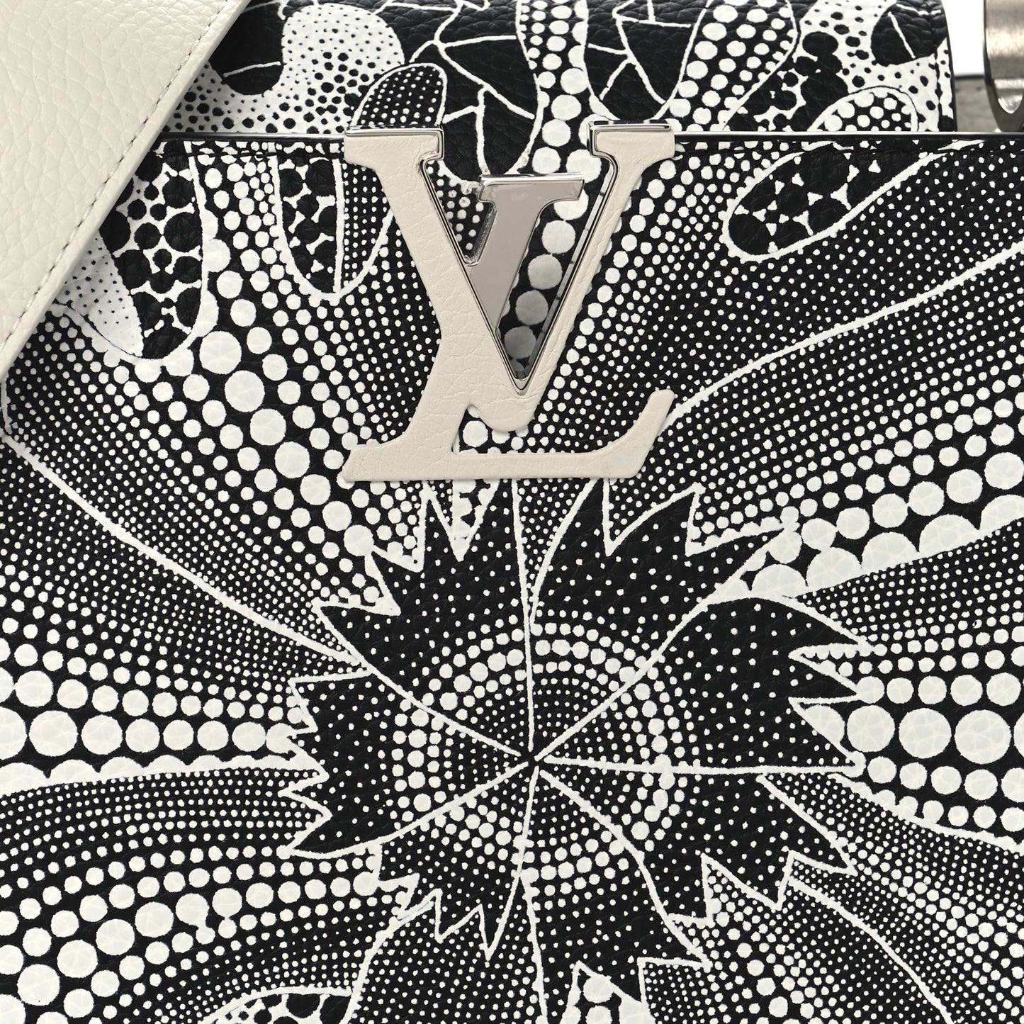 LV X YK Taurillon Psychedelic Capucines MM Black White