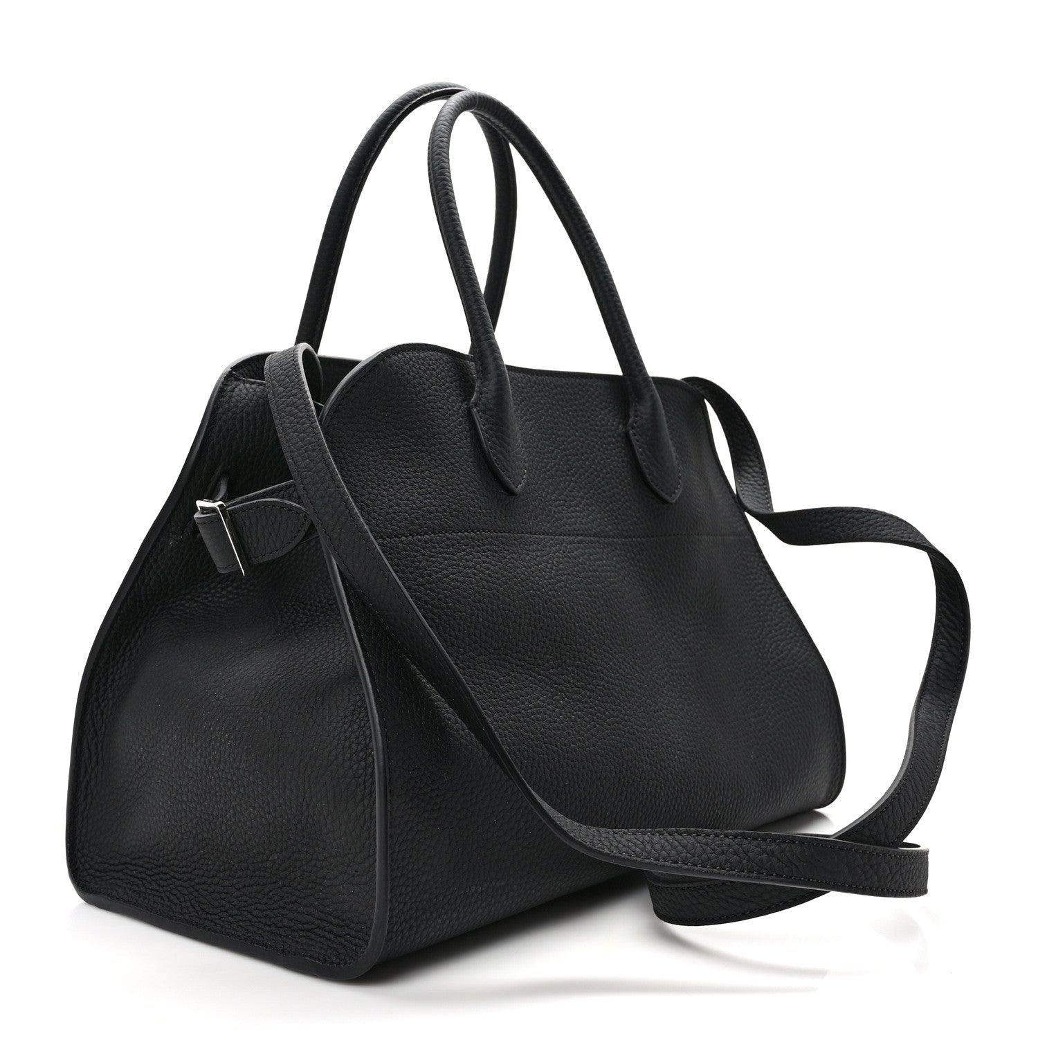 The Row Matte Grained Calfskin Soft Margaux 12 Black 3 of 10