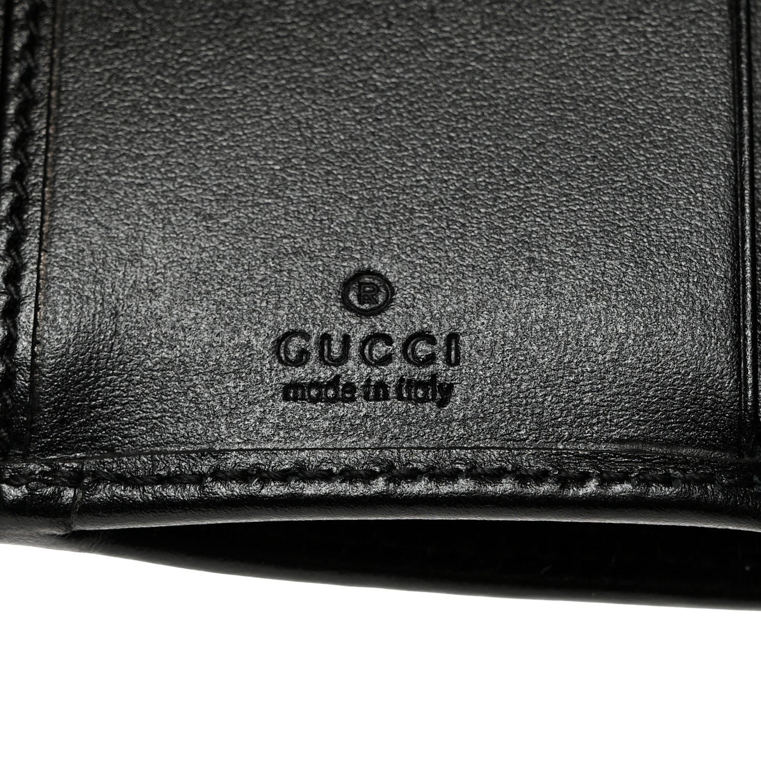 Gucci Boarded Plutone Calfskin Horsebit 1955 Tri Fold Wallet Black 7 of 8