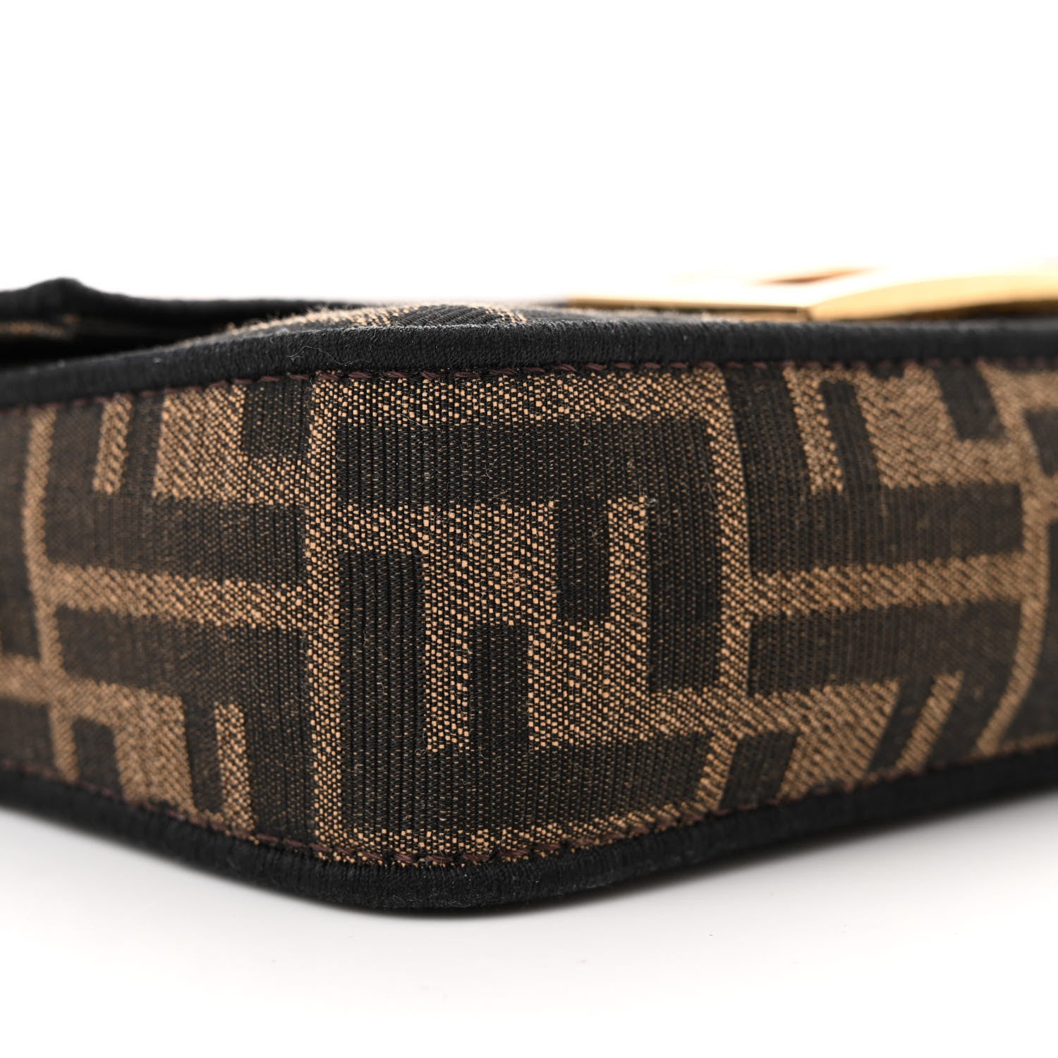 Fendi Fabric Jacquard FF 1974 Mini Baguette Tobacco Moro Black 10 of 12