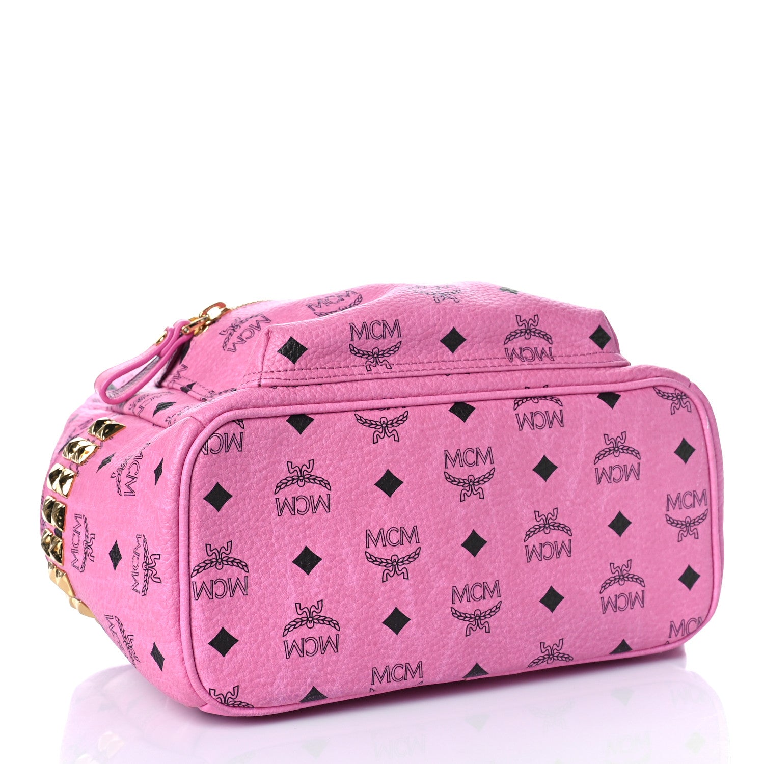 MCM Visetos Small Side Stud Stark Backpack Pink 3 of 8