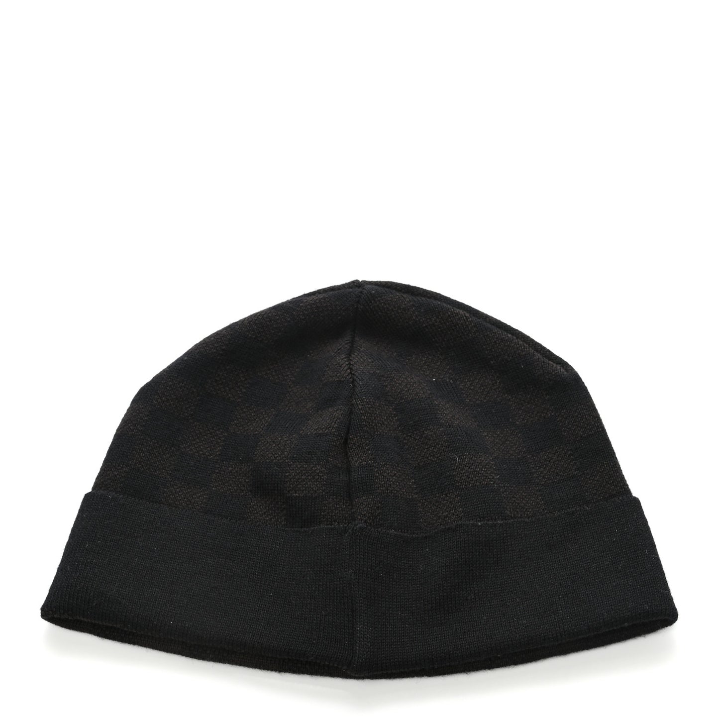 Wool Bonnet Petit Damier Beanie Hat Black Brown