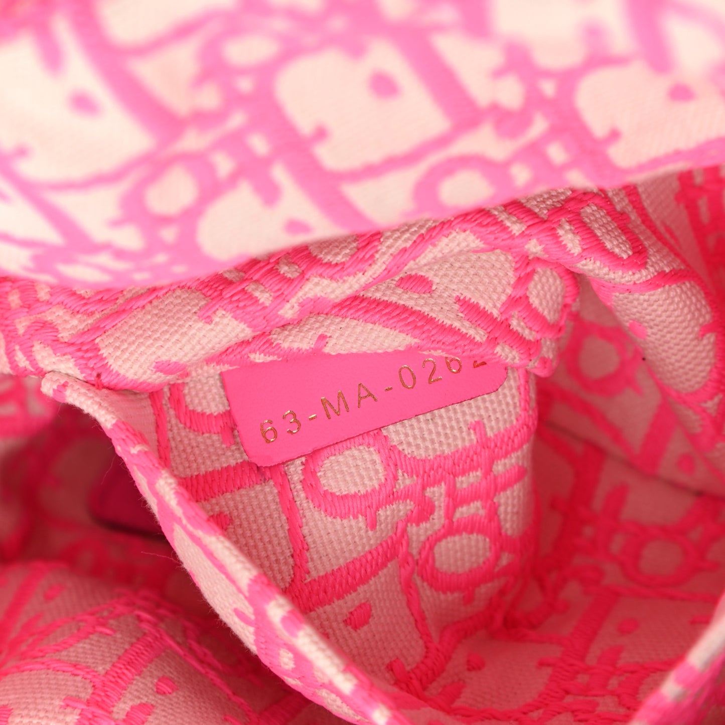 Wicker Oblique Medium Lady Dior Bag Fluorescent Pink